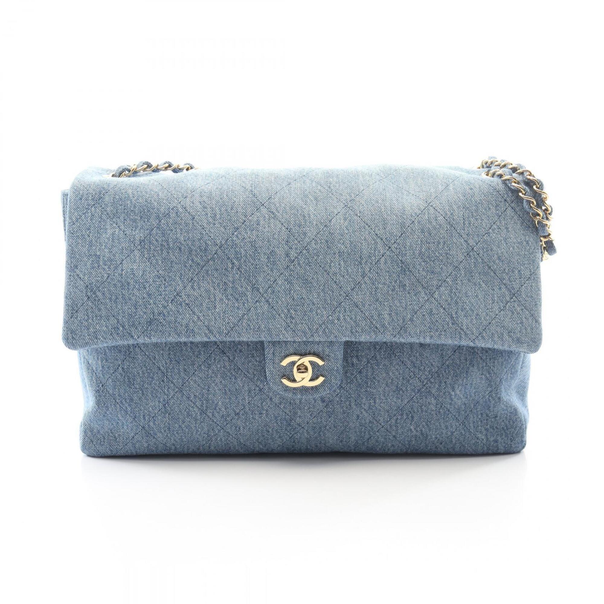 Chanel Blue Denim Handbag Shoulder Bag (Pre-Owned)