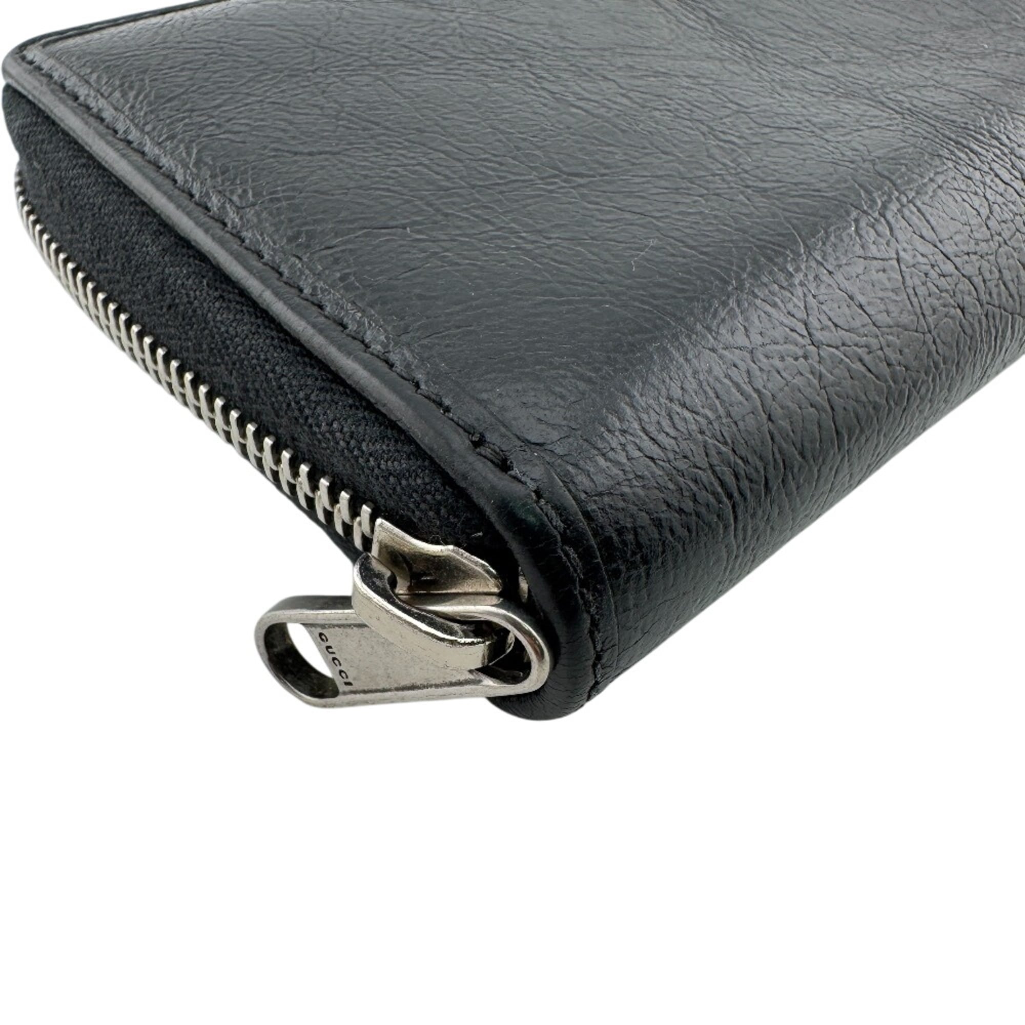 Gucci Black Leather Long Wallet (Bi-Fold) (Pre-Owned)