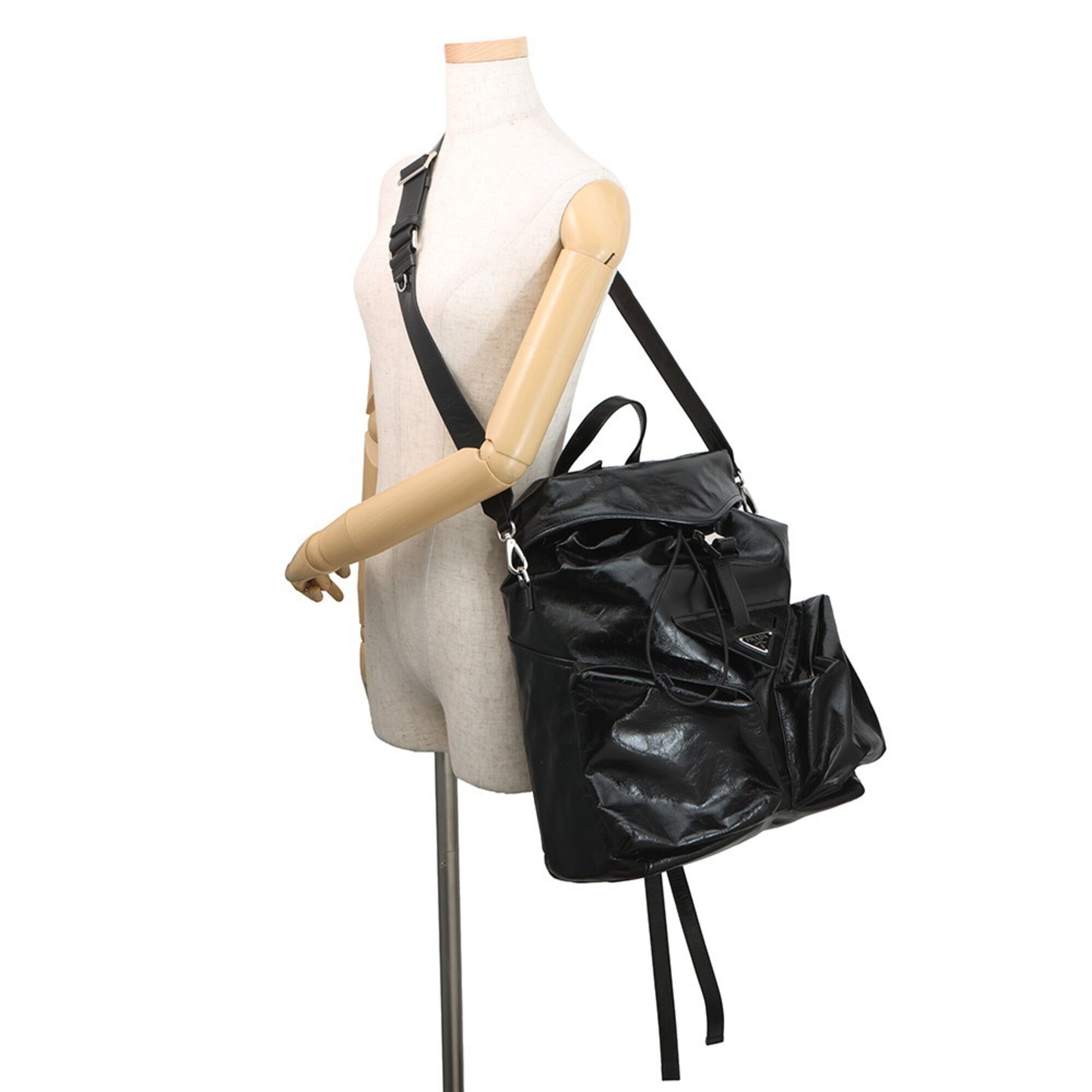 Prada Black Leather Backpack Shoulder Bag (Pre-Owned)