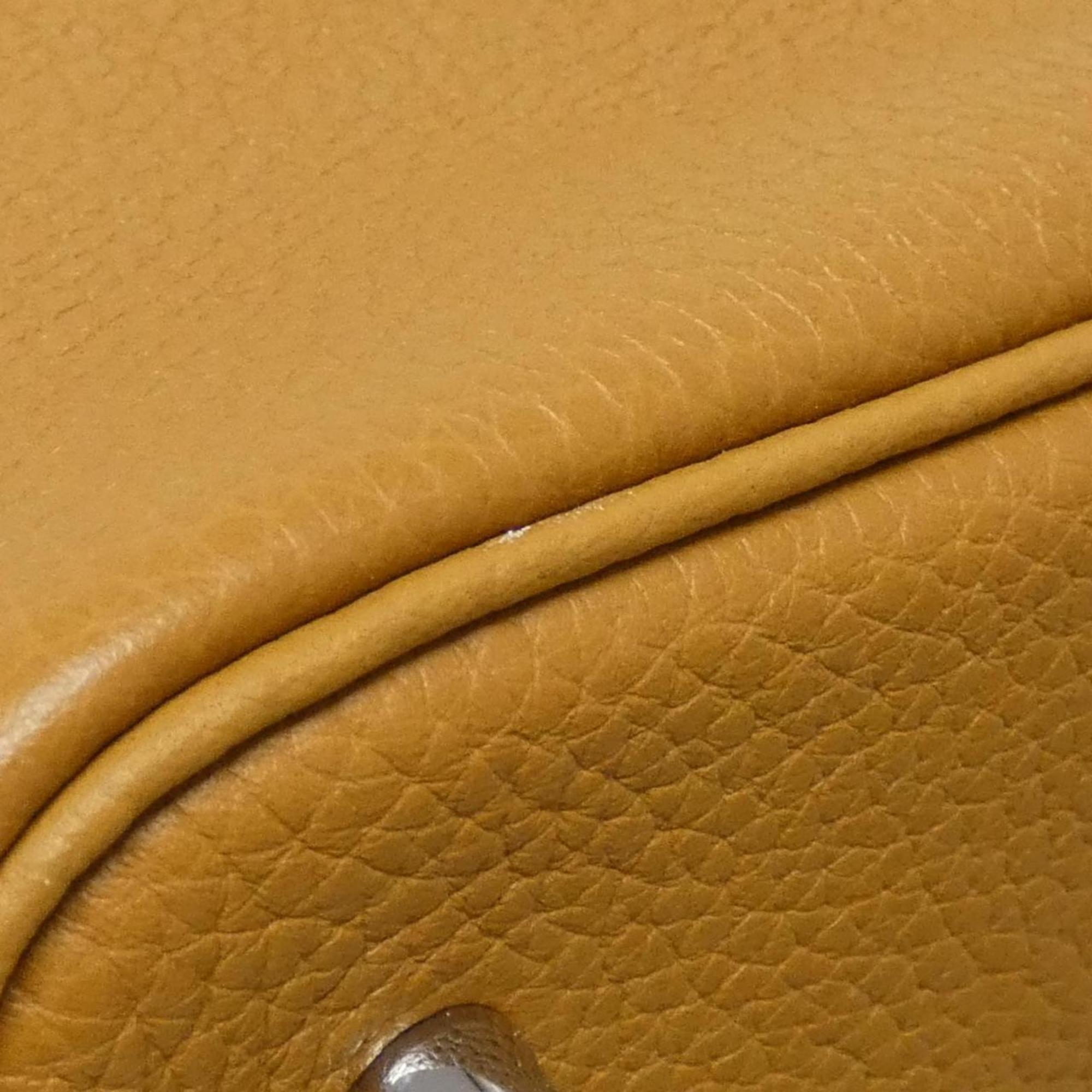 Hermes Beige Brown Lime Taurillon Clemence Leather Handbag (Pre-Owned)