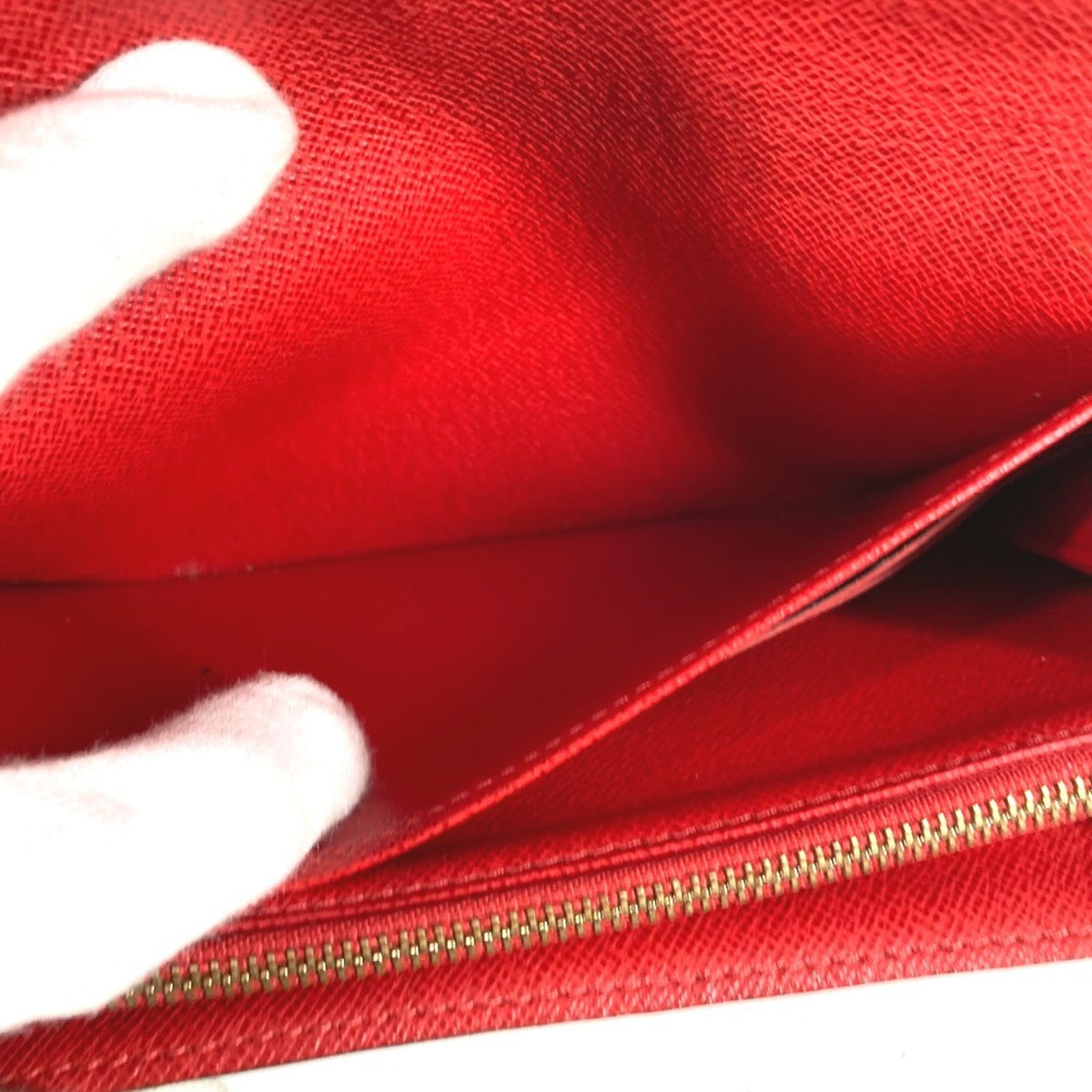 Louis Vuitton Brown Red Color Canvas Monogram Long Wallet (Tri-Fold) (Pre-Owned)