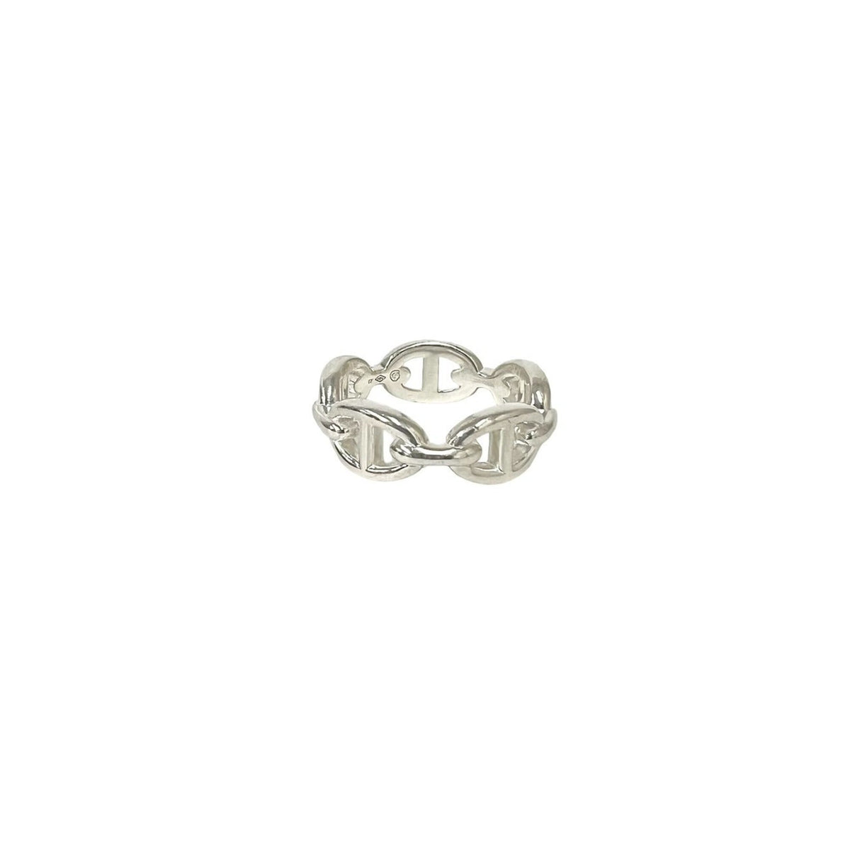 Hermes Silver Silver 925 Band Ring (Pre-Owned)