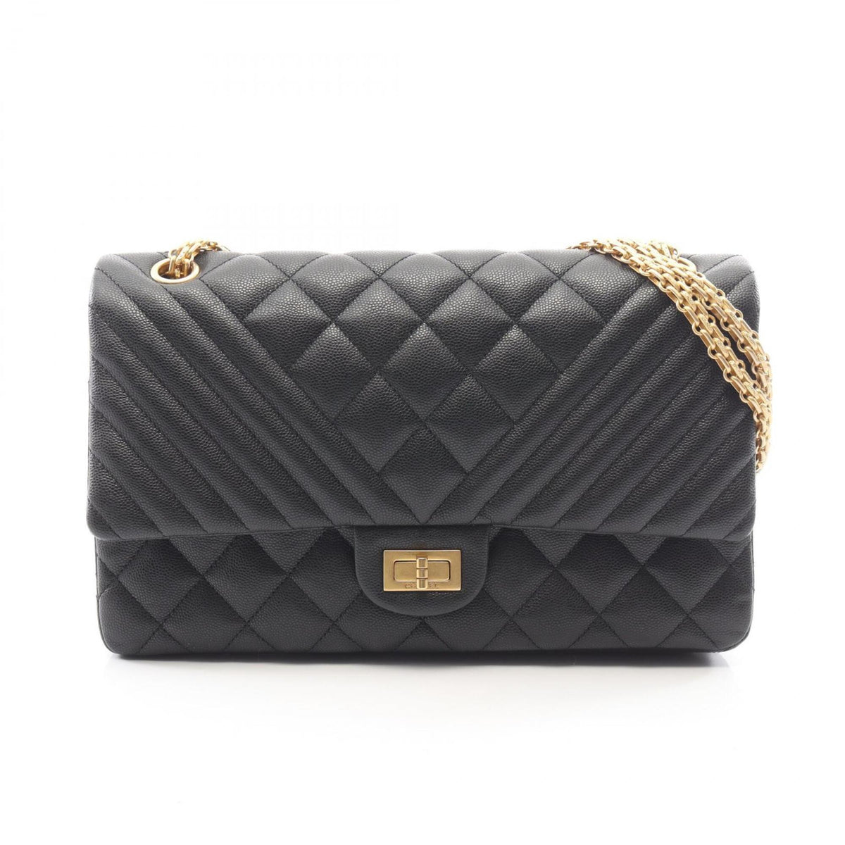 Chanel Black Grained Calfskin Handbag Shoulder Bag (Pre-Owned)