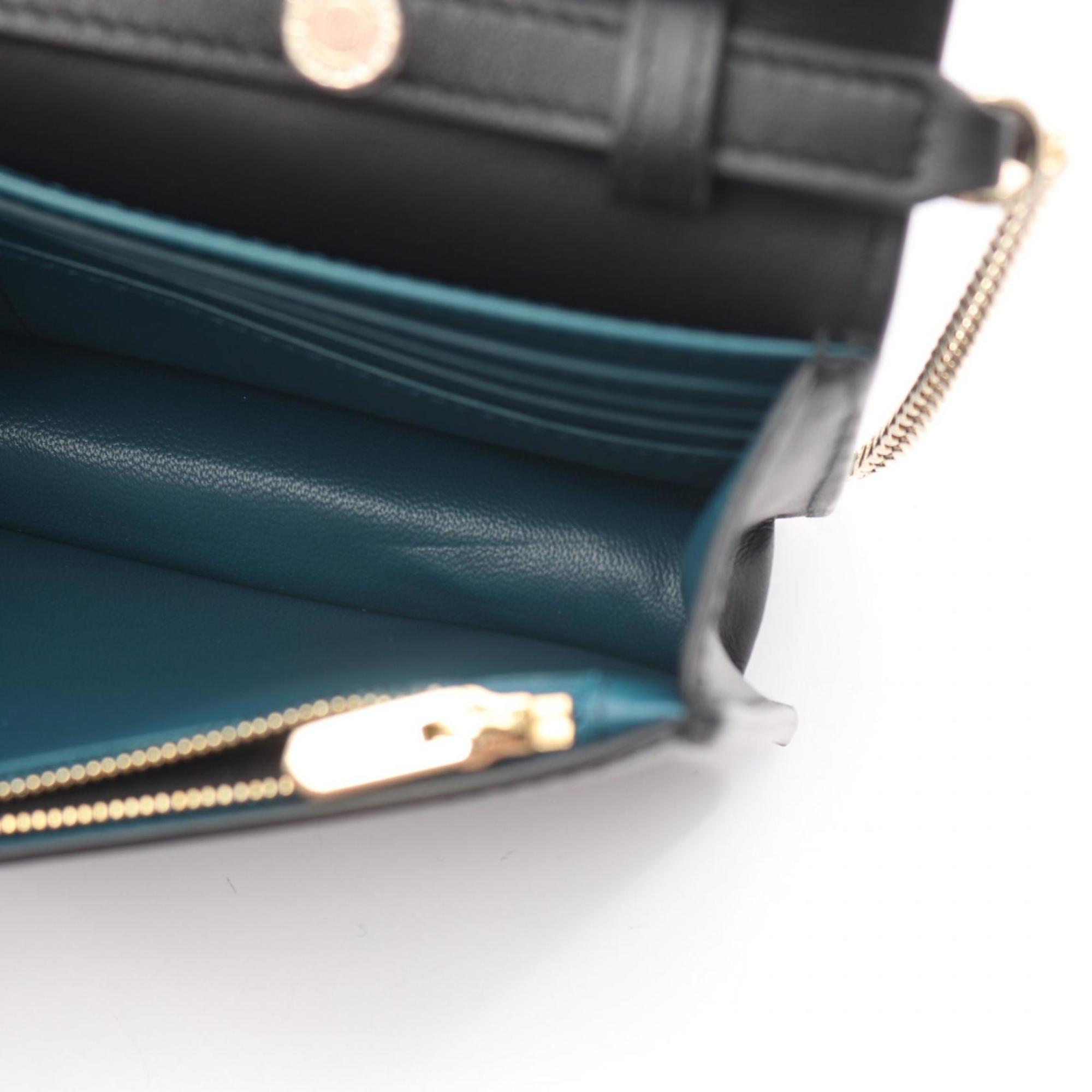 Bvlgari Black Leather Handbag Shoulder Bag (Pre-Owned)