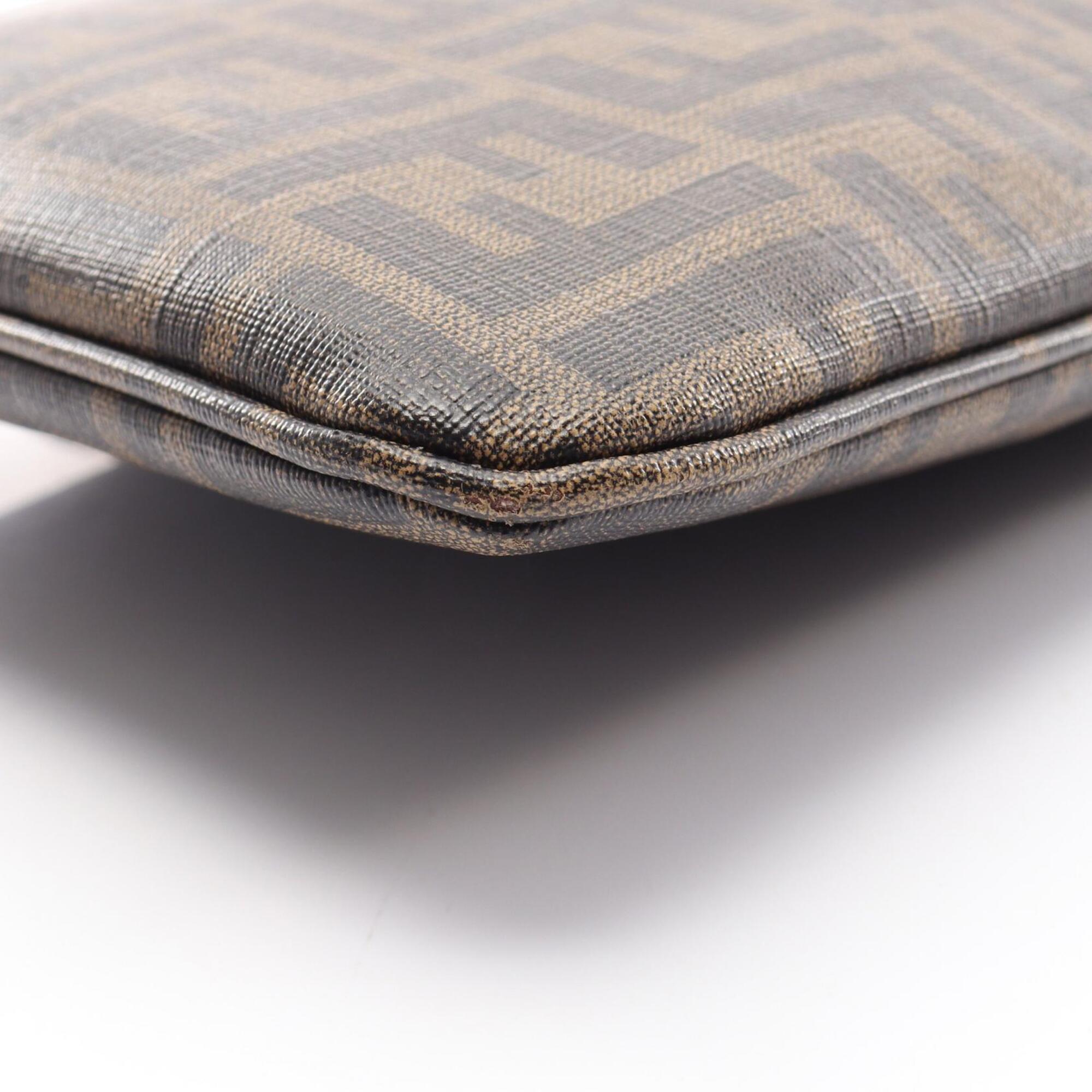 Fendi Black Brown Pvc Handbag Shoulder Bag (Pre-Owned)