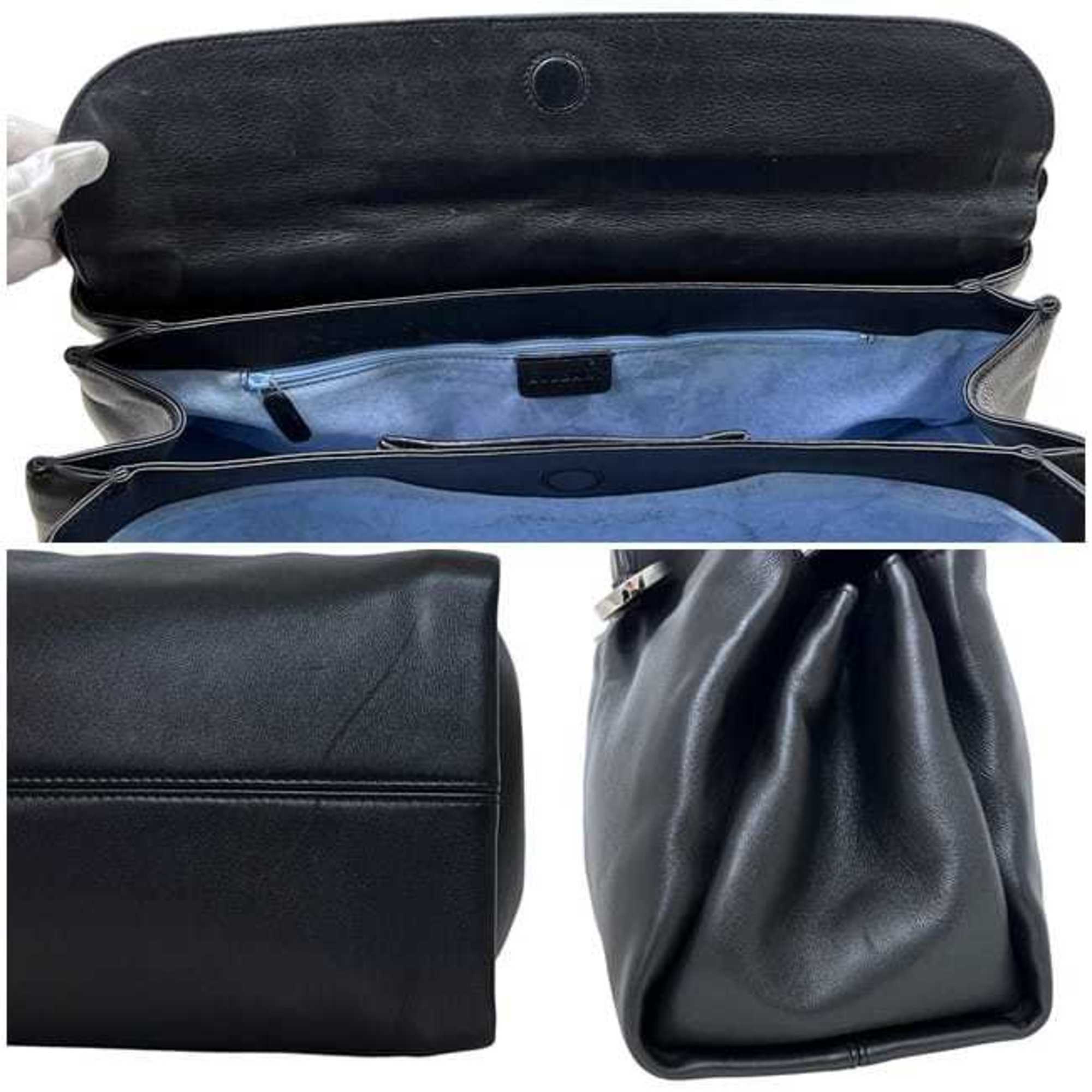 Bvlgari Black Leather Tote Bag (Pre-Owned)
