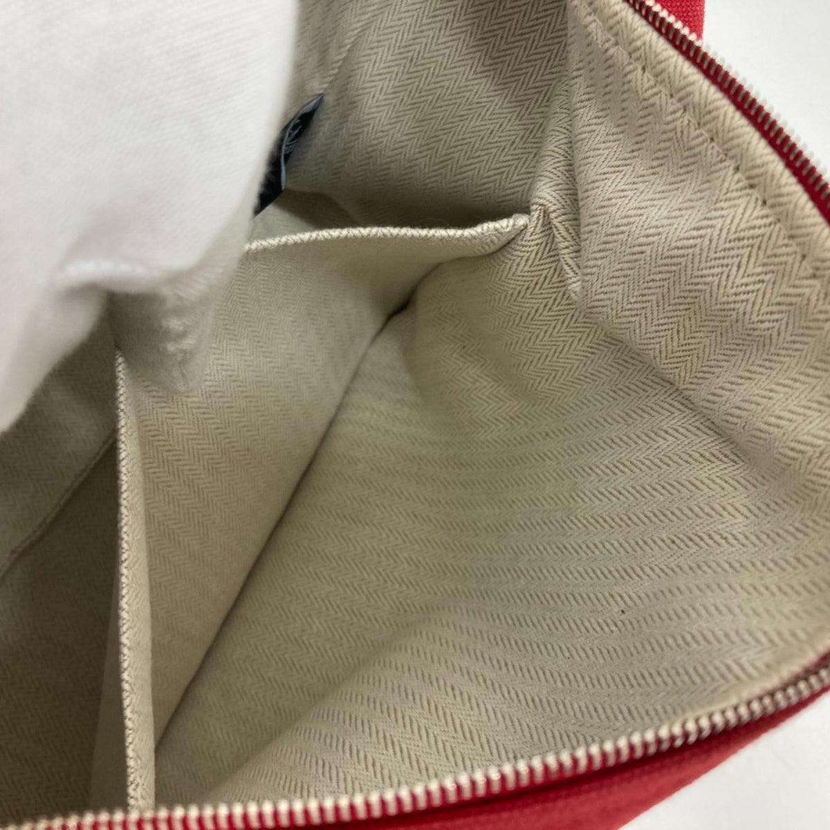 Hermes Red Color Canvas Handbag Shoulder Bag Vanity Bag (Pre-Owned)