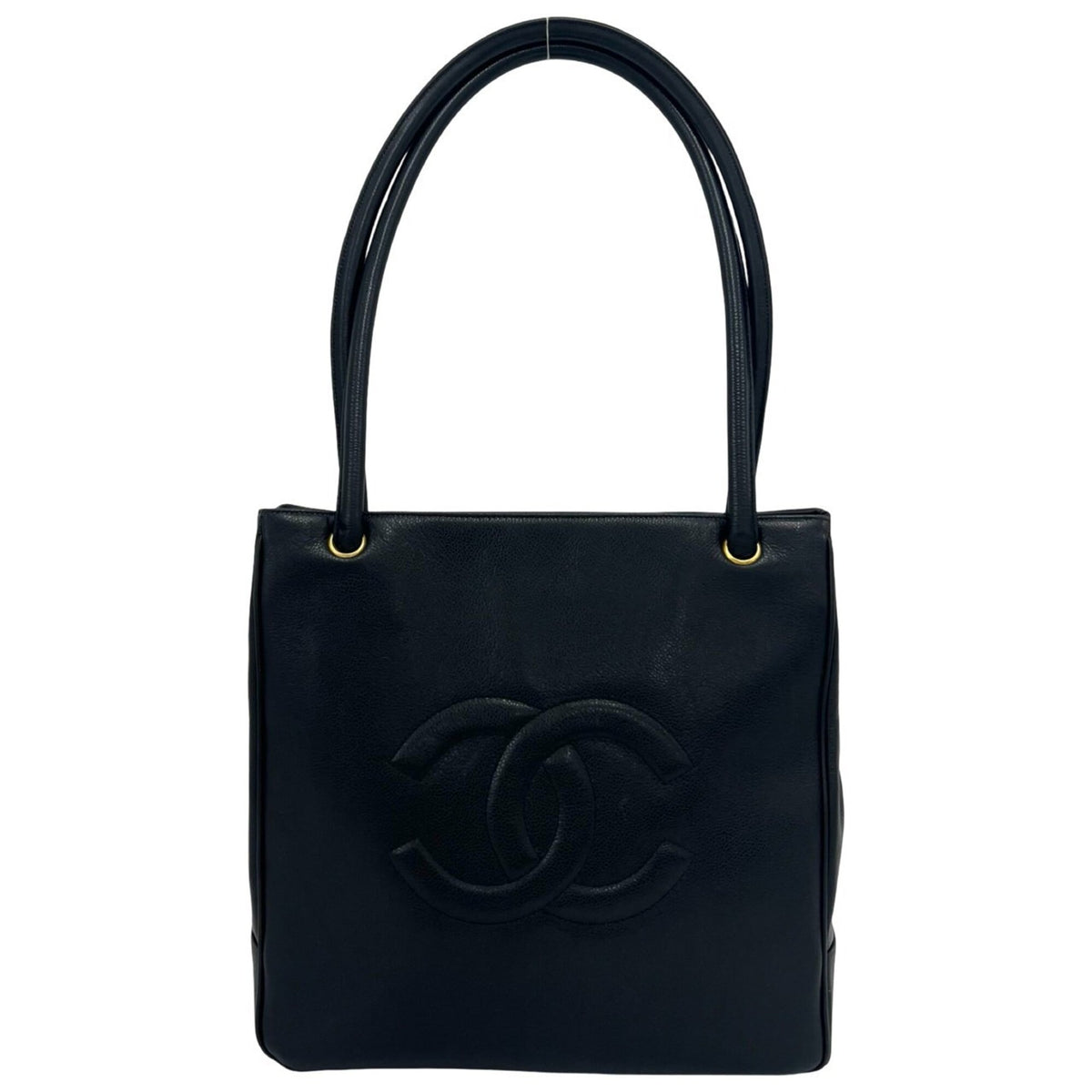 Chanel Black Grained Calfskin Tote Bag (Pre-Owned)