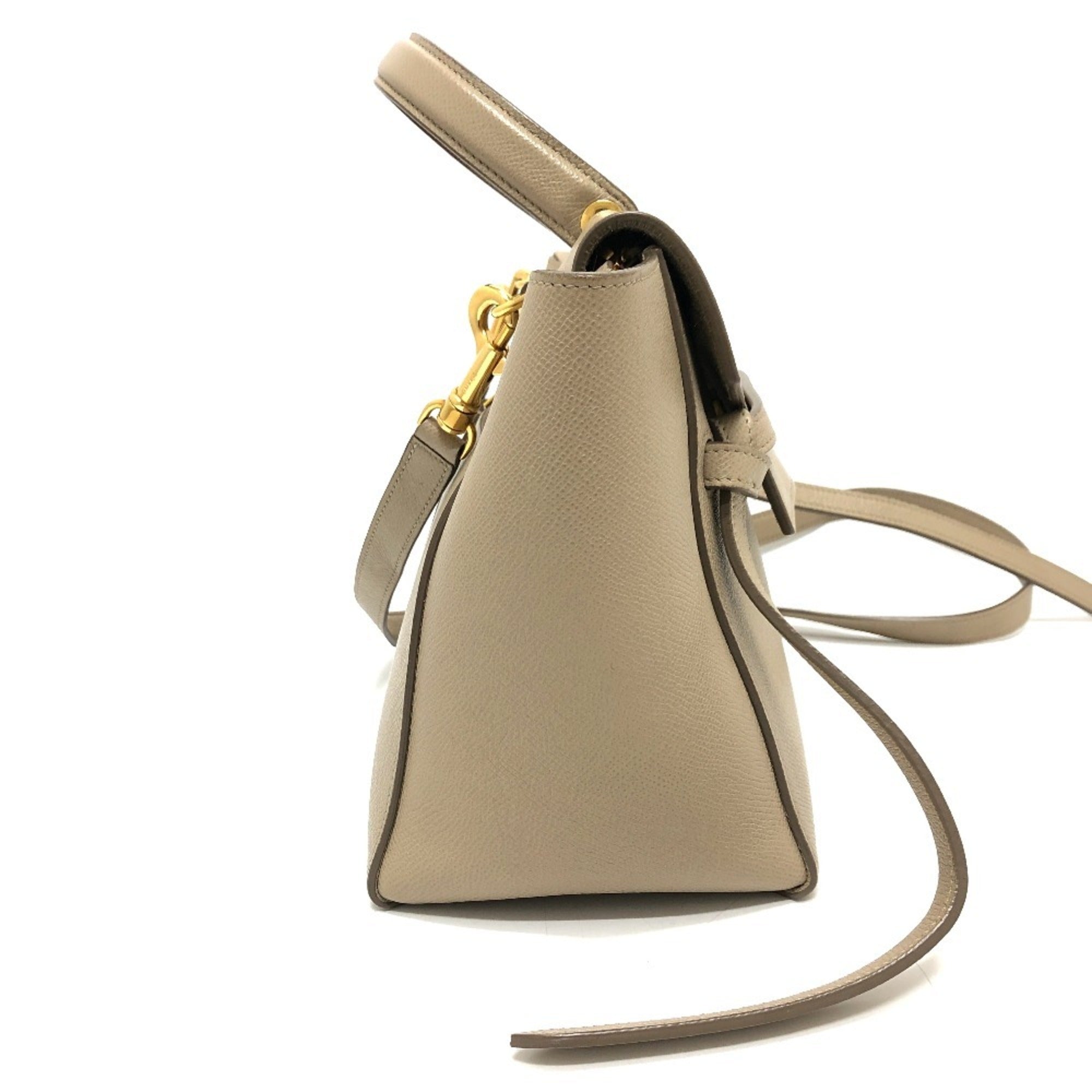 Celine Beige Leather Handbag Shoulder Bag (Pre-Owned)
