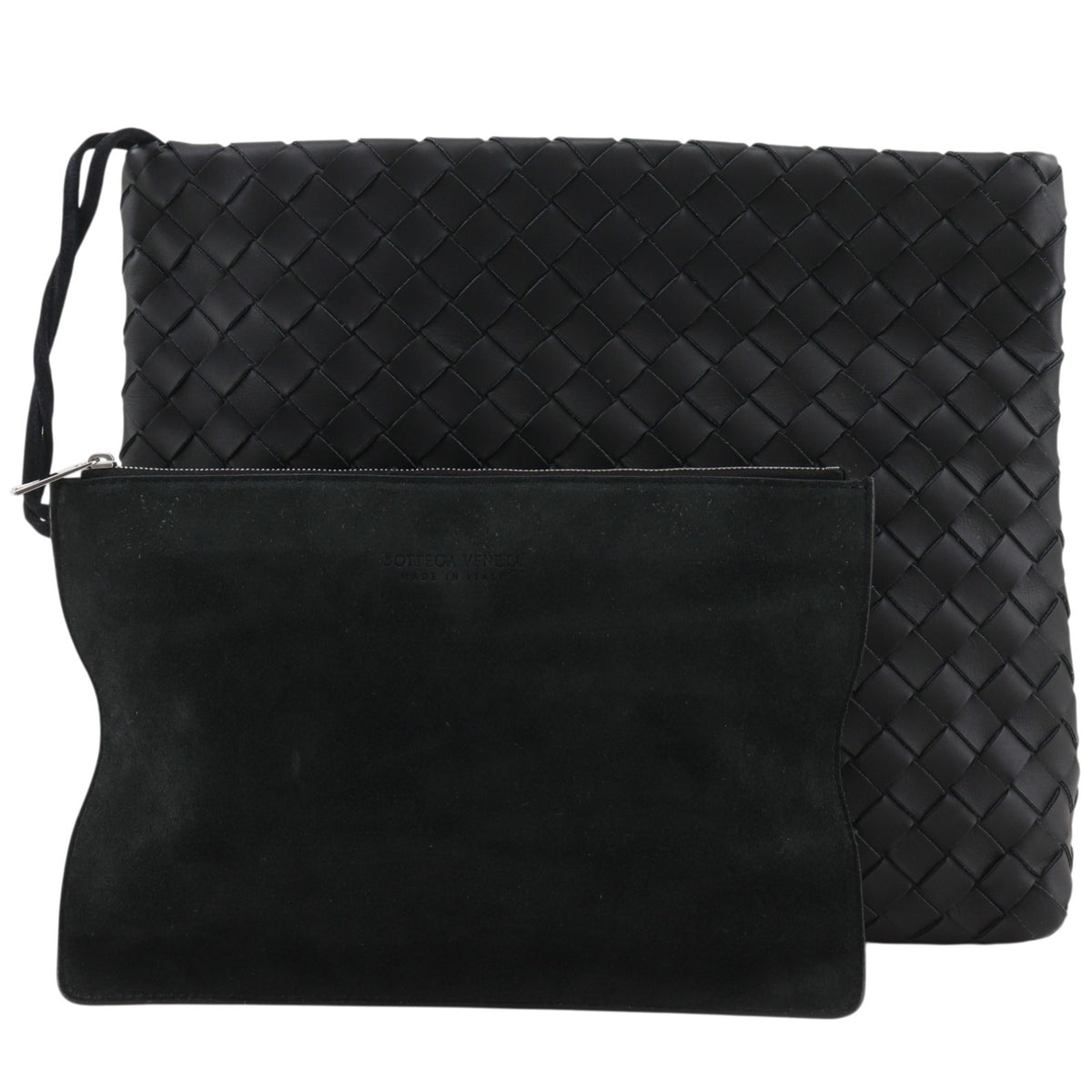 Bottega Veneta Black Leather Clutch Bag (Pre-Owned)