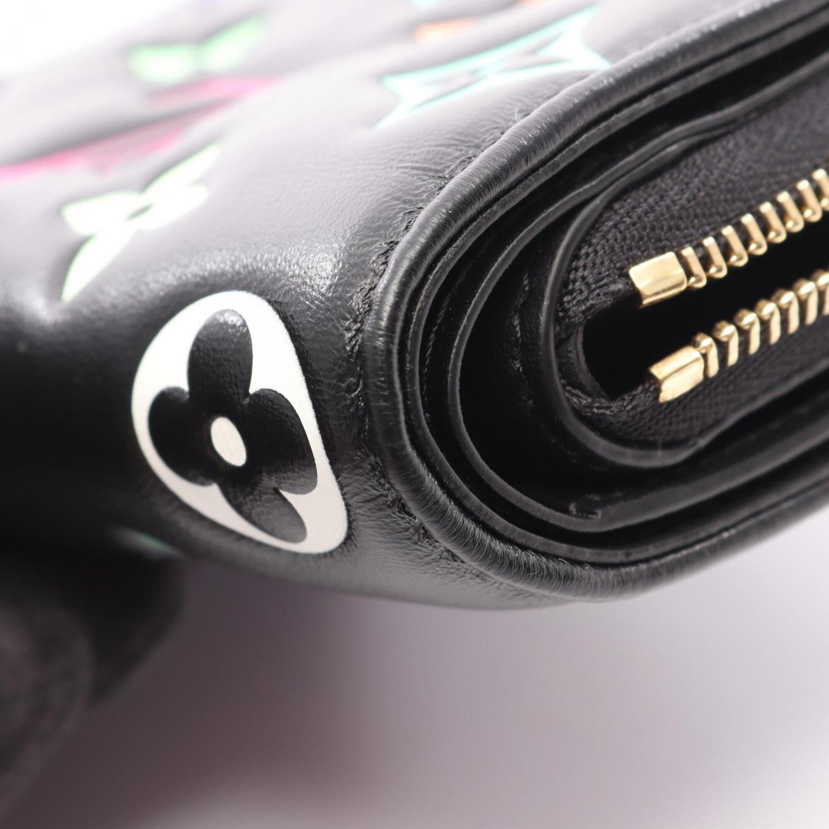 Louis Vuitton Black Multi-Color Leather Wallet (Bi-Fold) (Pre-Owned)