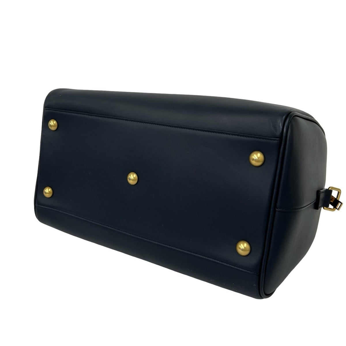 Saint Laurent Navy Leather Boston Bag Handbag Shoulder Bag (Pre-Owned)