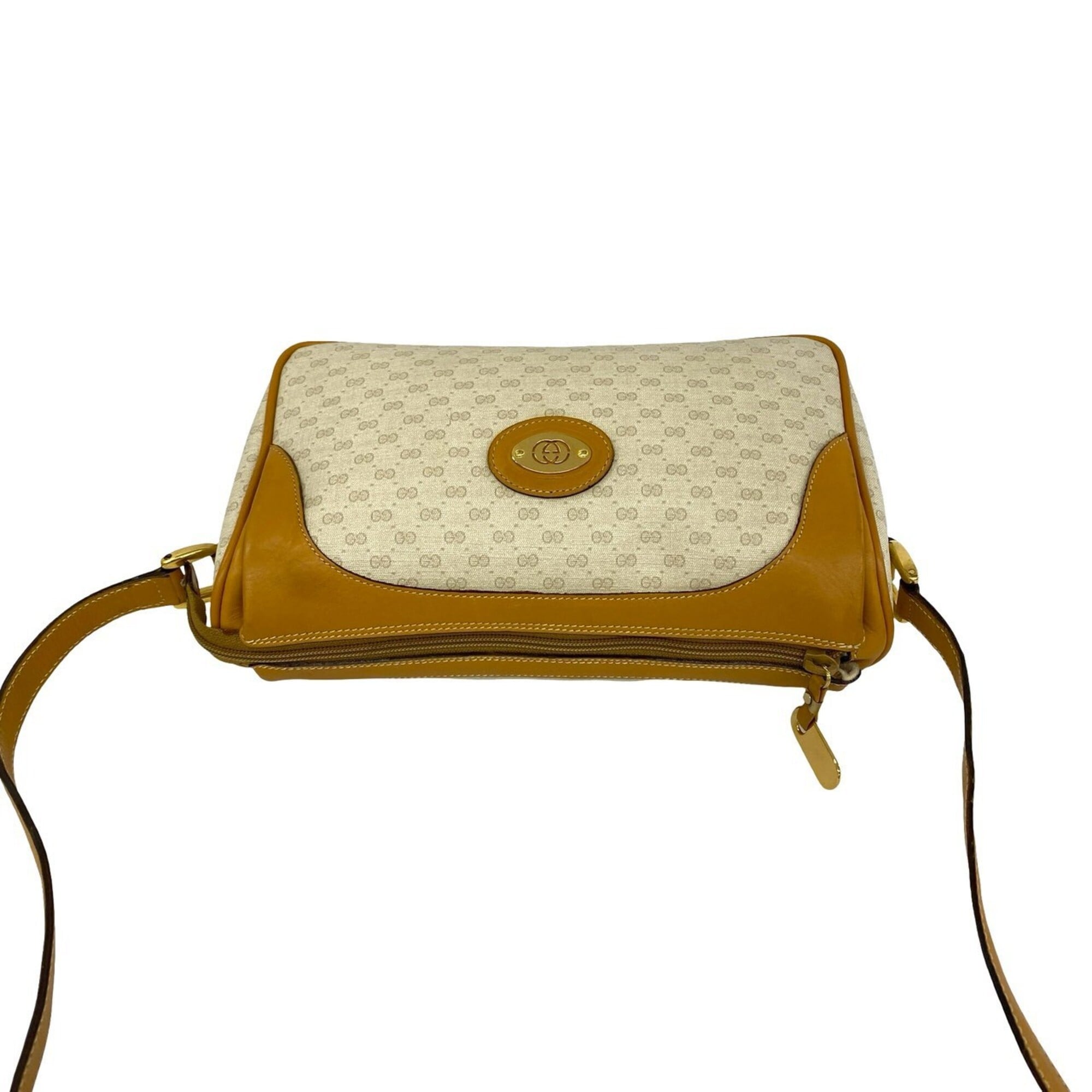 Gucci Brown Ivory Leather Pvc Shoulder Bag (Pre-Owned)