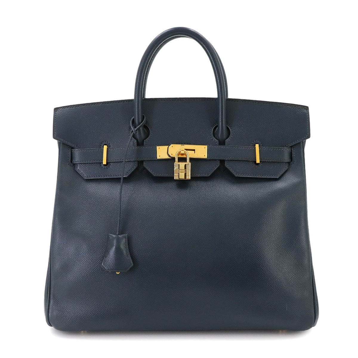 Hermes Haute A Courroies Blue Indigo Courchevel Leather Handbag (Pre-Owned)