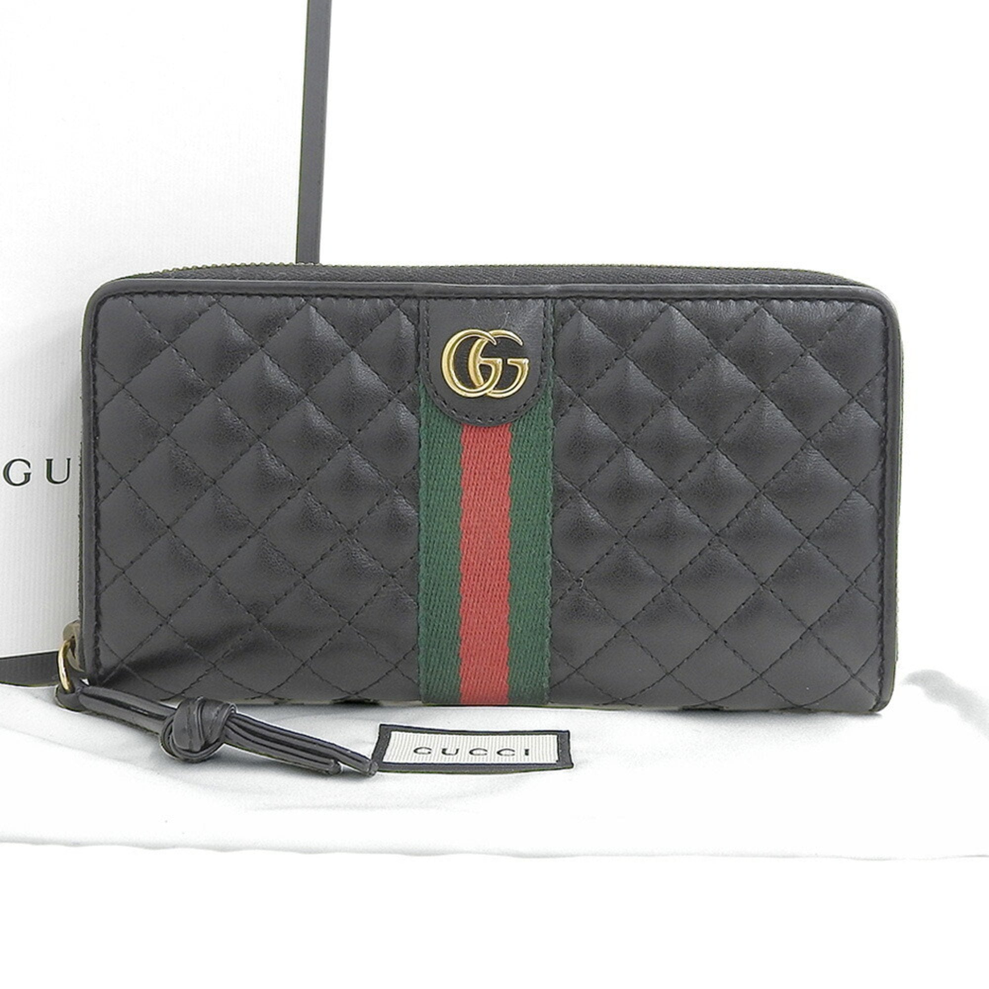 Gucci Black Leather Long Wallet (Bi-Fold) (Pre-Owned)