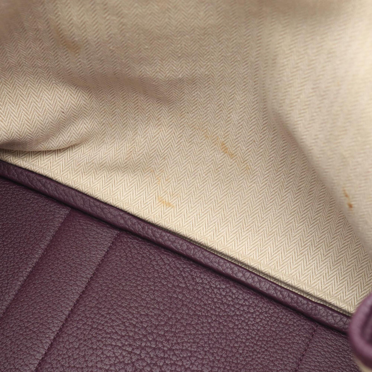 Hermes Cassis Purple Fjord Leather Handbag Tote Bag (Pre-Owned)