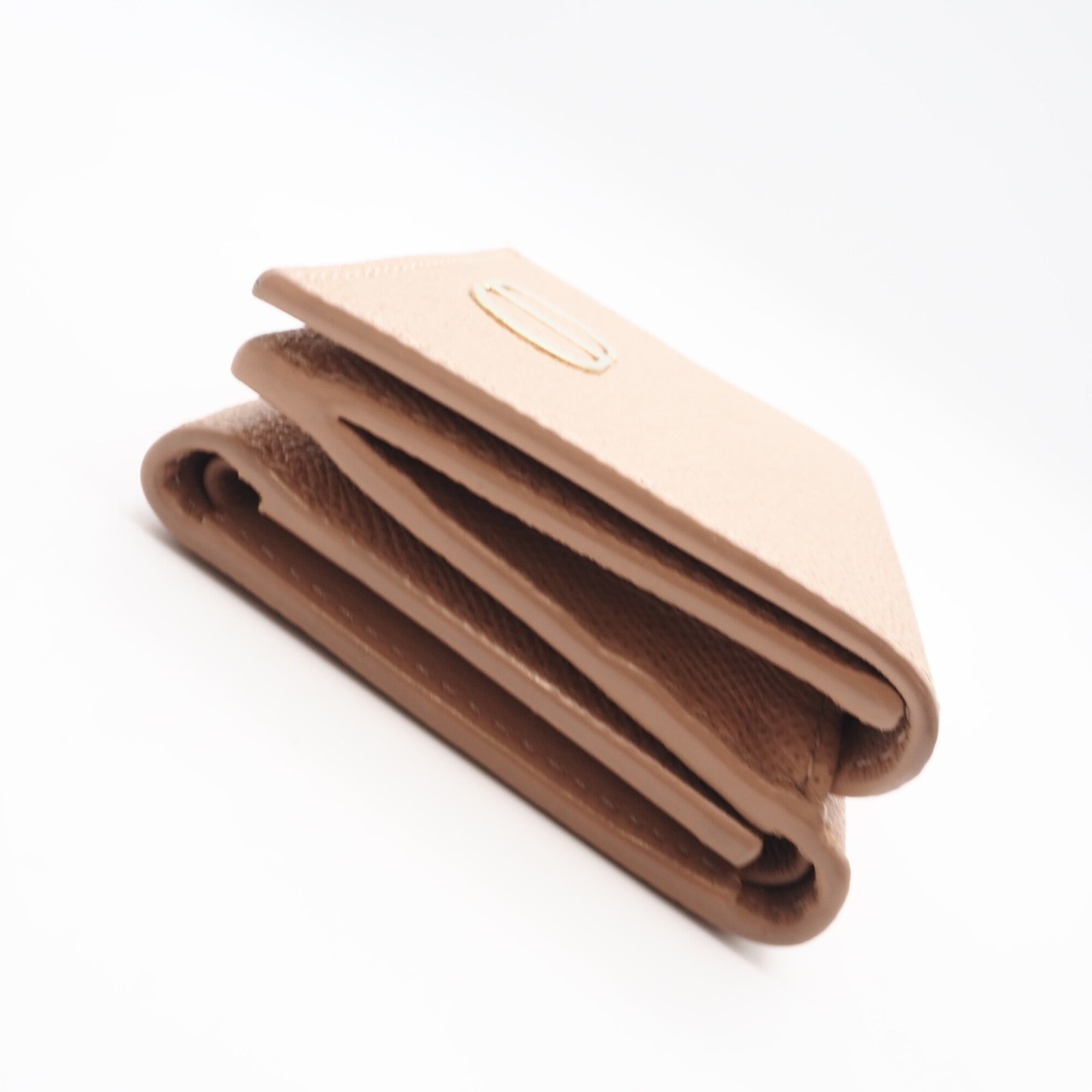 Christian Dior Beige Leather Wallet (Tri-Fold) (Pre-Owned)