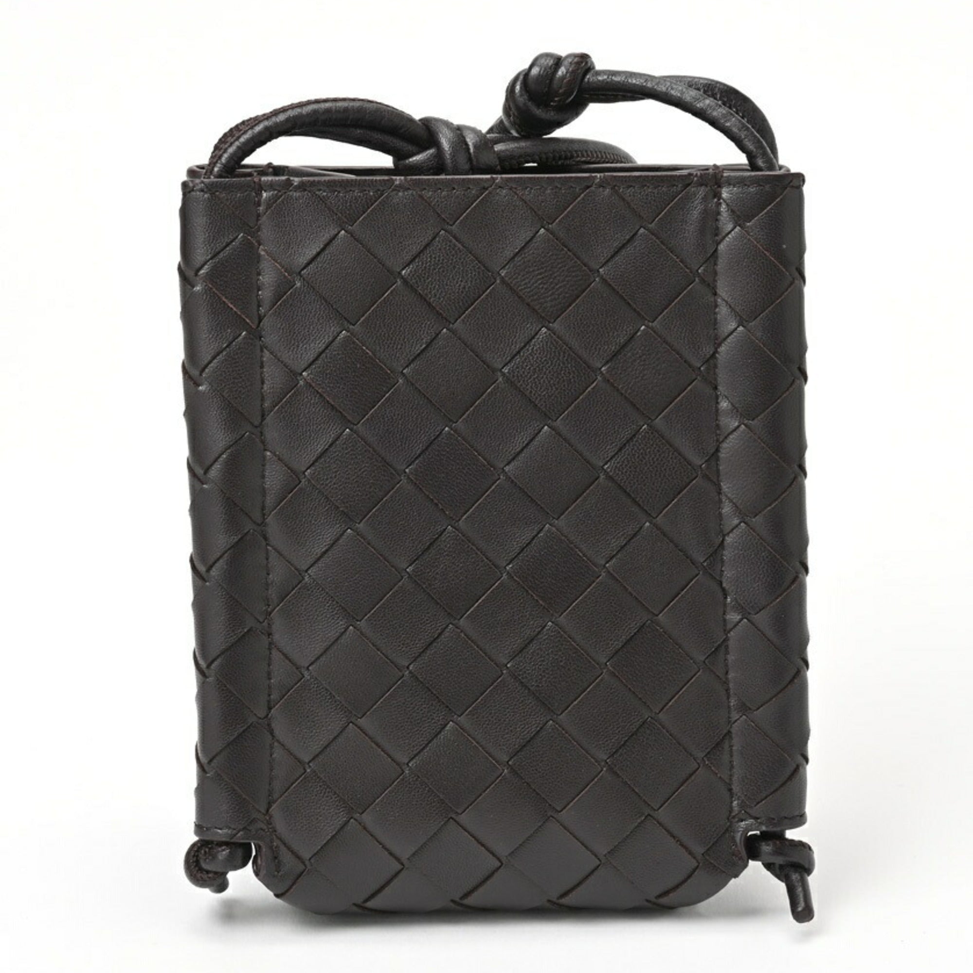 Bottega Veneta Dark Brown Intrecciato Shoulder Bag (Pre-Owned)