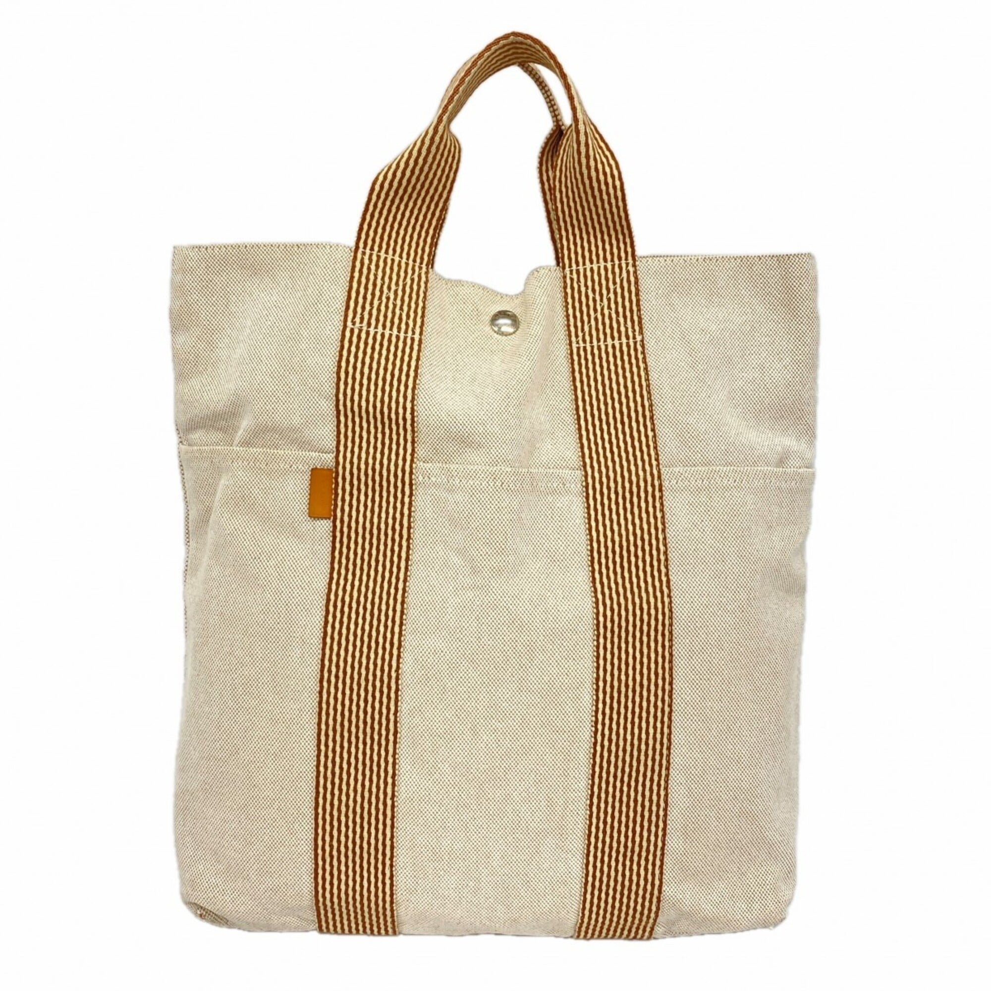 Hermes Beige Canvas Tote Bag (Pre-Owned)