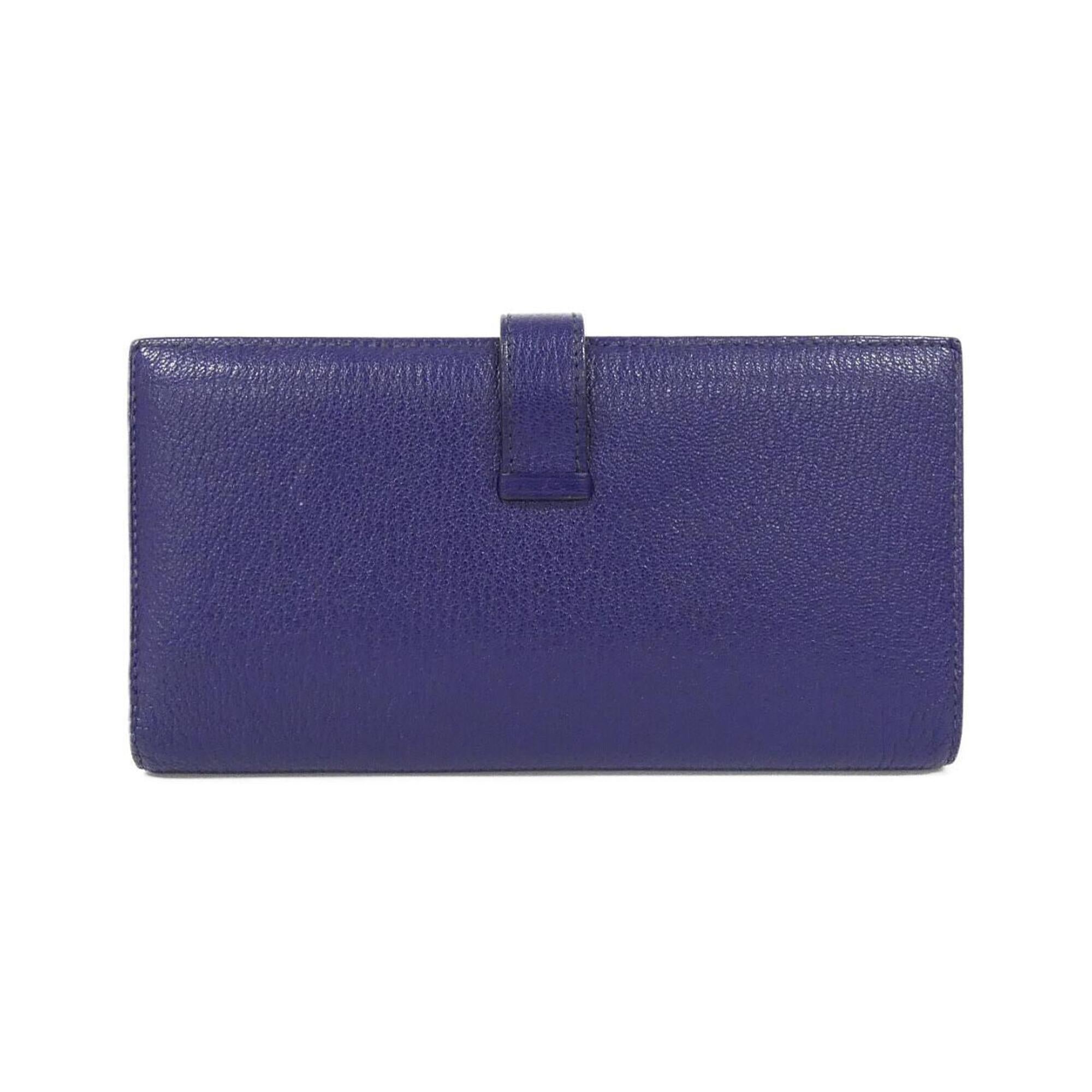 Hermes Bearn Blue Chevre Leather Wallet (Bi-Fold) (Pre-Owned)