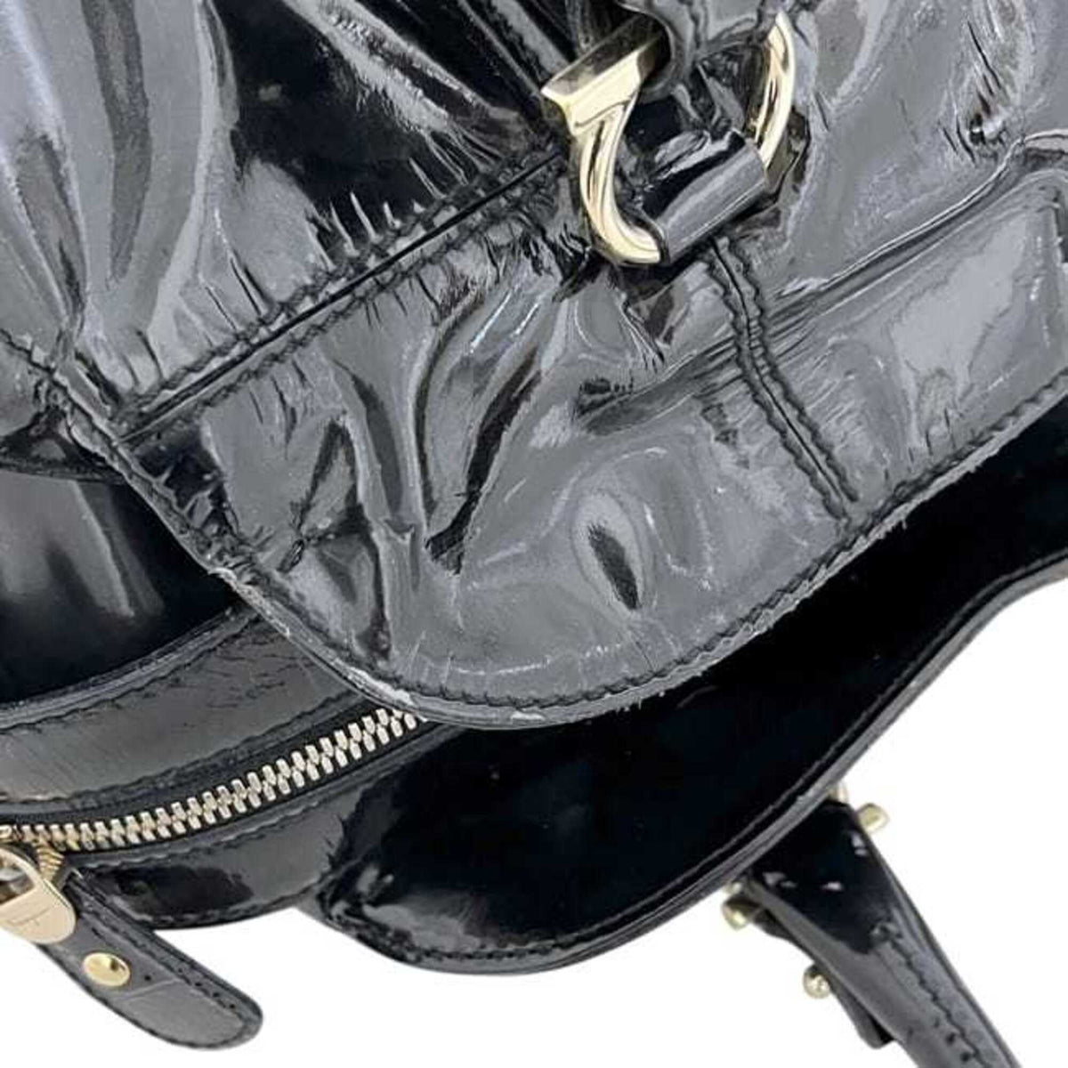 Salvatore Ferragamo Black Patent Leather Tote Bag (Pre-Owned)