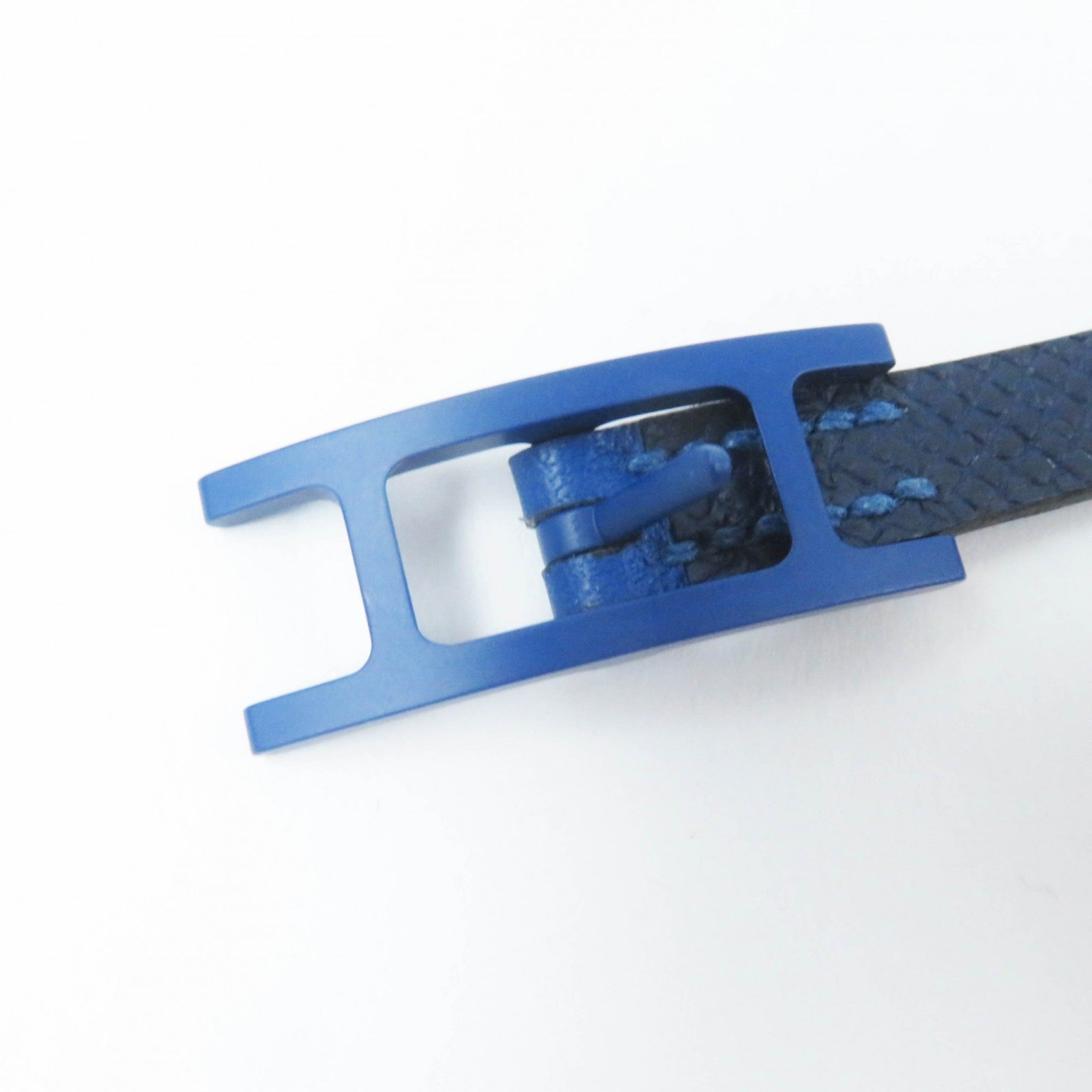 Hermes Blue Navy Leather Charm Bracelet (Pre-Owned)