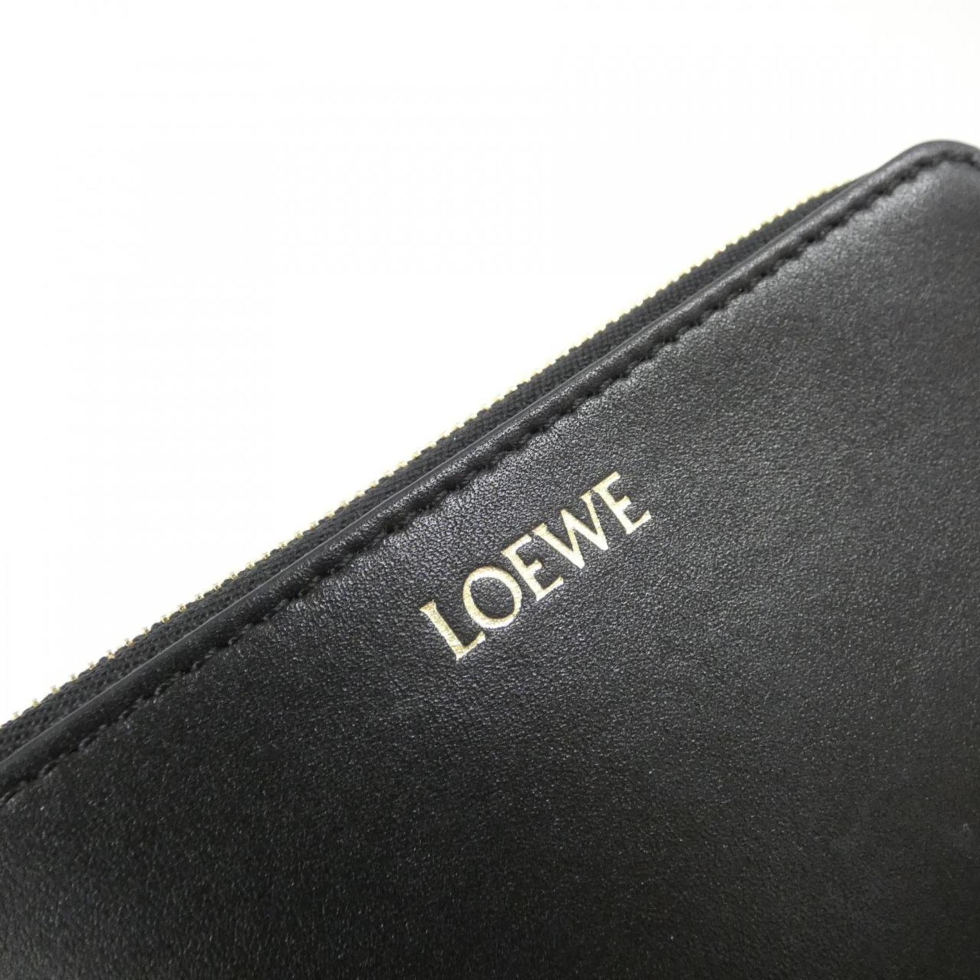 Loewe Black Orange Leather Coin Purse/Coin Case (Pre-Owned)