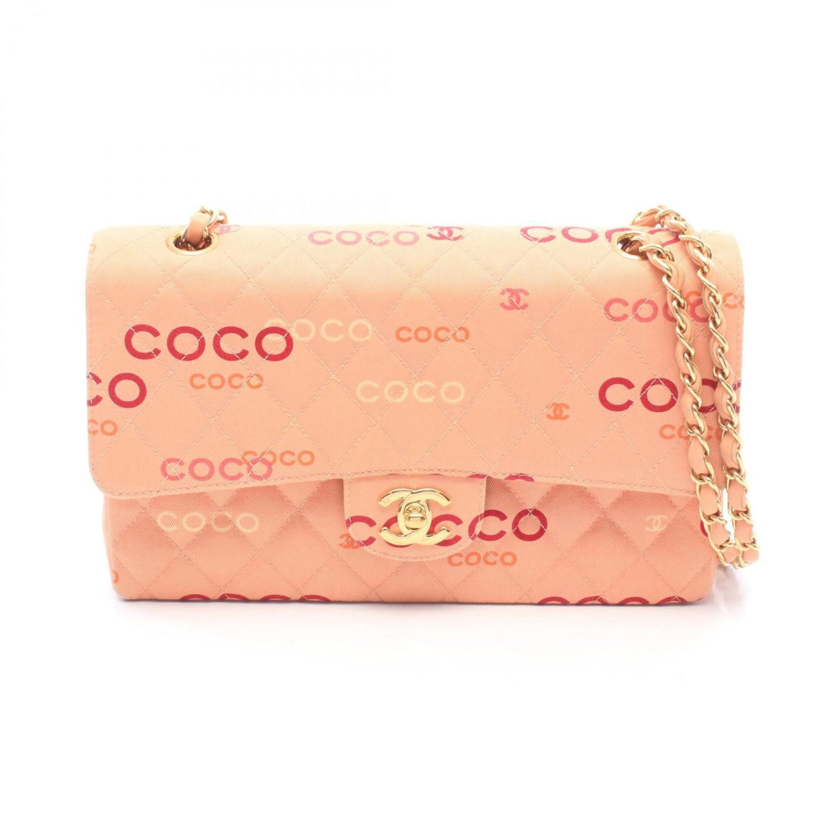 Chanel Multi-Color Pink Canvas Leather Handbag Shoulder Bag (Pre-Owned)