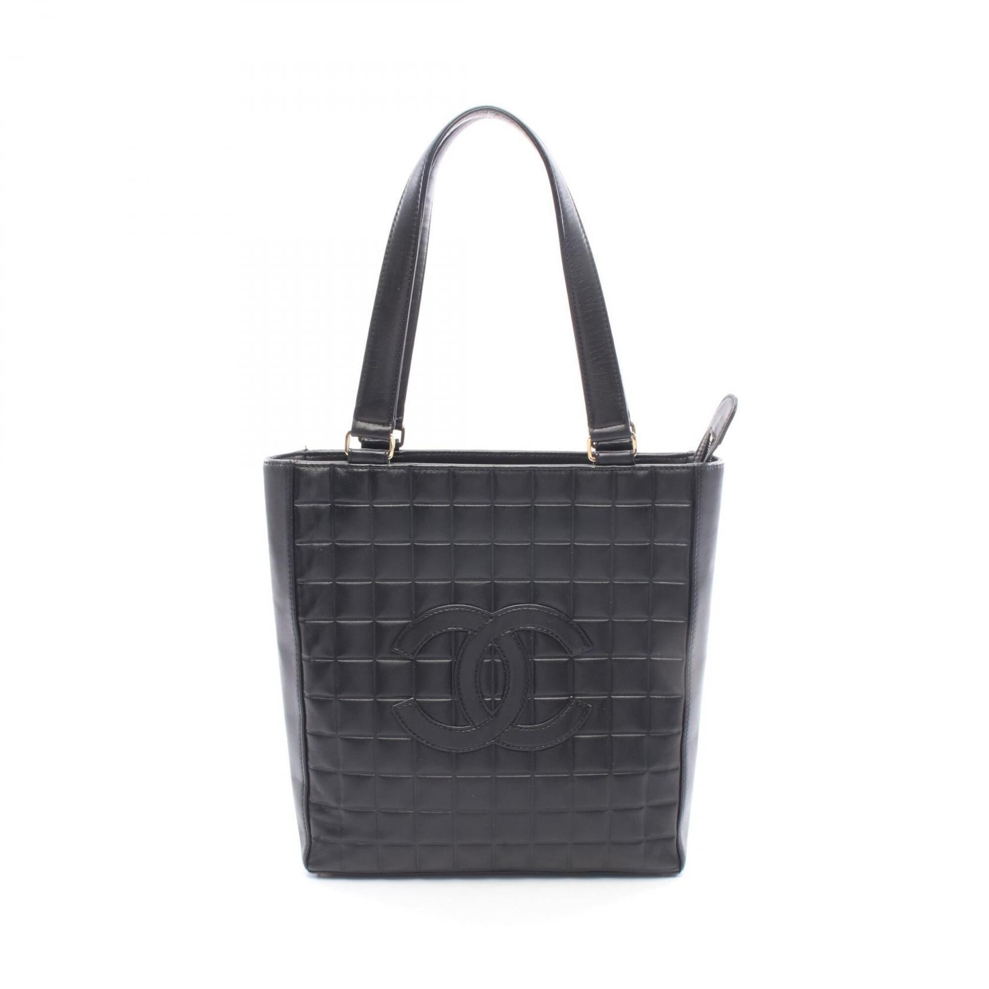 Chanel Black Leather Handbag Tote Bag (Pre-Owned)