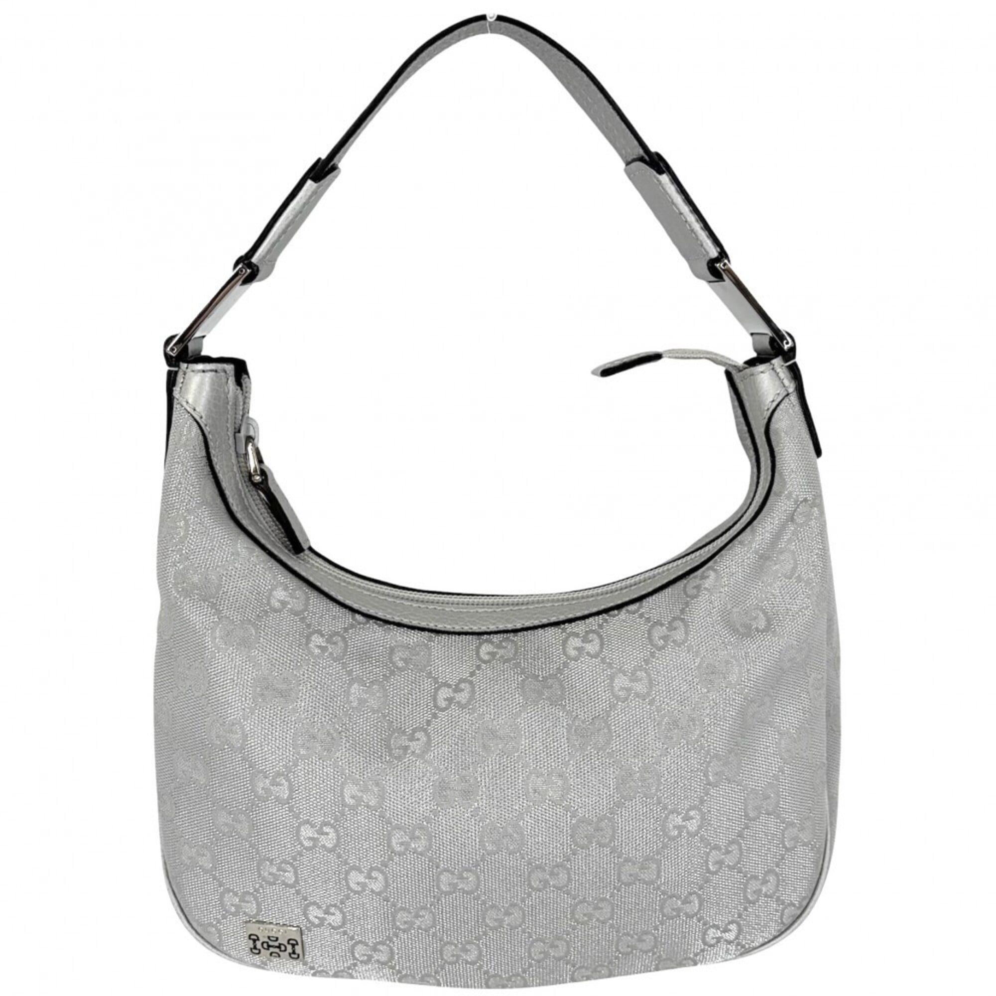 Gucci Silver Gg Plus Leather Handbag (Pre-Owned)