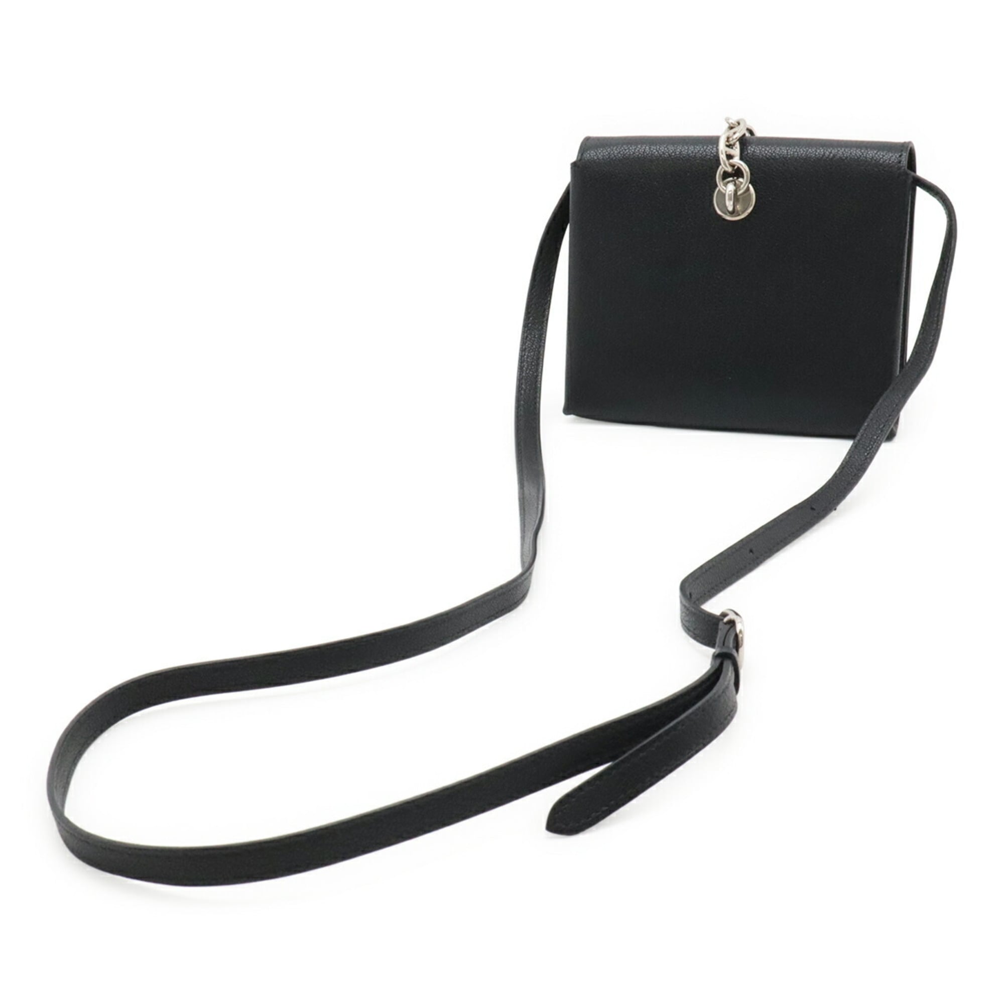 Hermes Black Leather Clutch Bag Pochette Shoulder Bag (Pre-Owned)