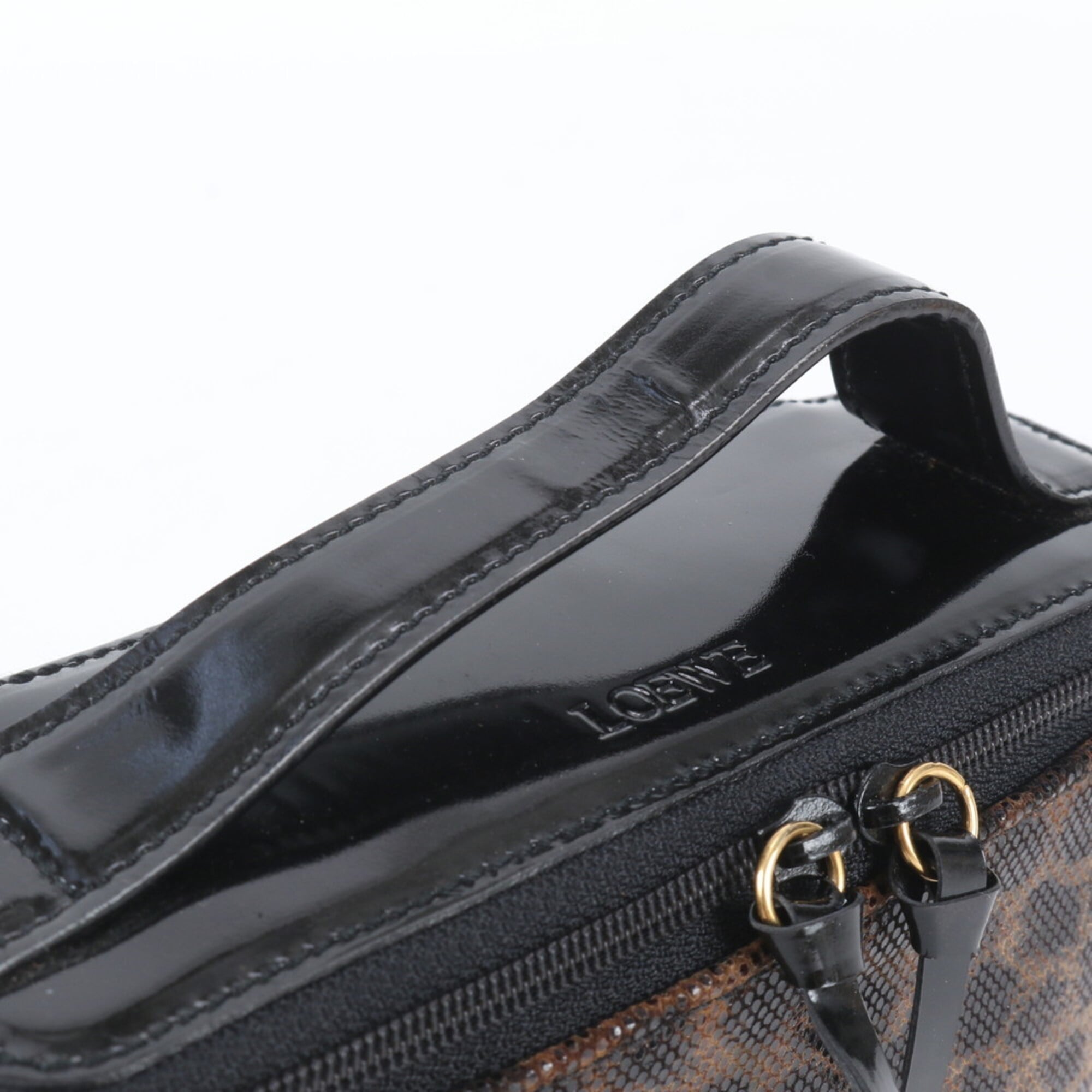Loewe Black Brown Leather Handbag Pouch Vanity Bag (Pre-Owned)