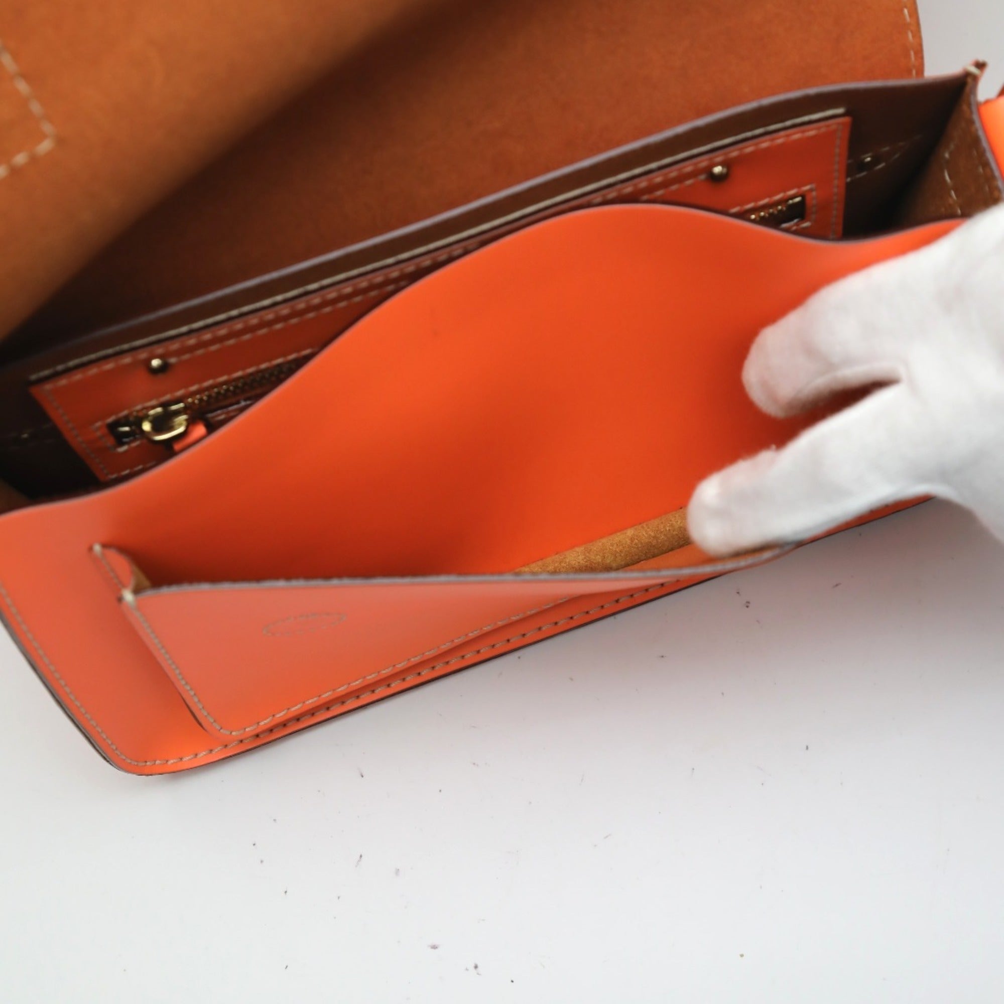 Kate Spade Orange Leather Pochette Shoulder Bag (Pre-Owned)
