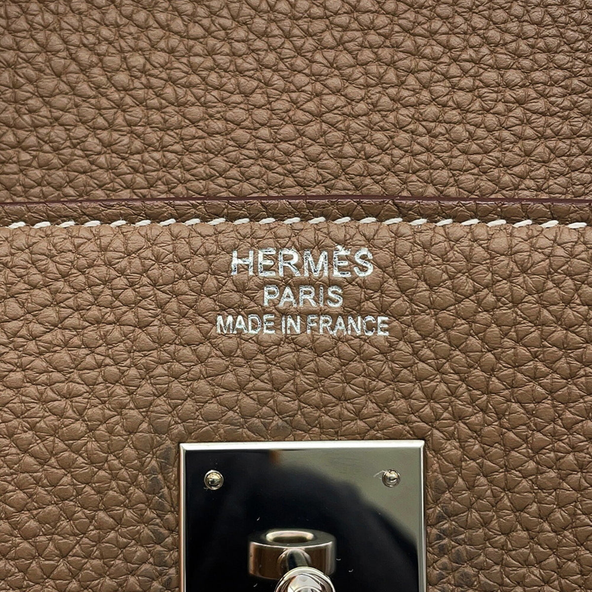Hermes Etoupe Gray Togo Leather Handbag (Pre-Owned)