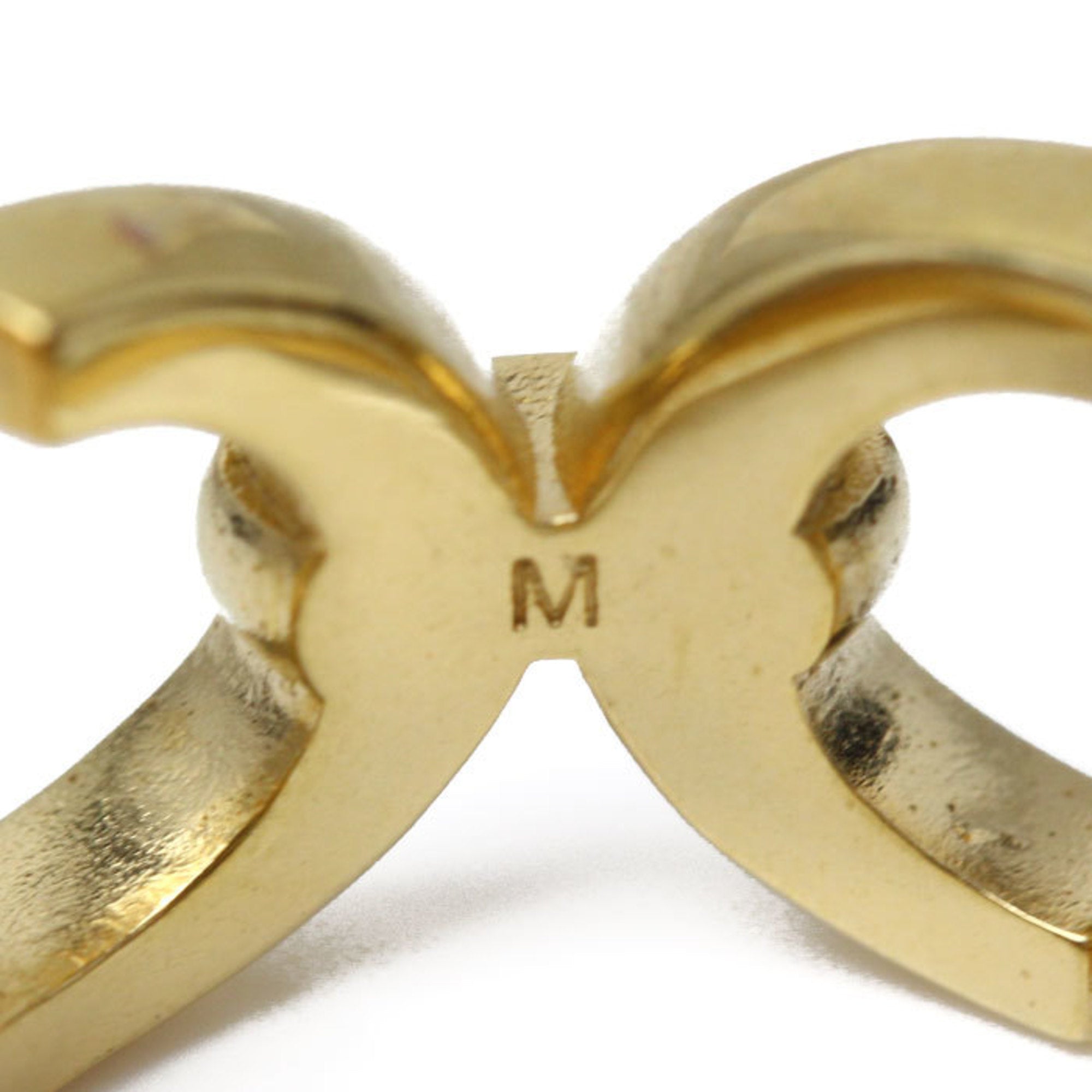 Christian Dior Gold Black Lacquer Metal Band Ring (Pre-Owned)