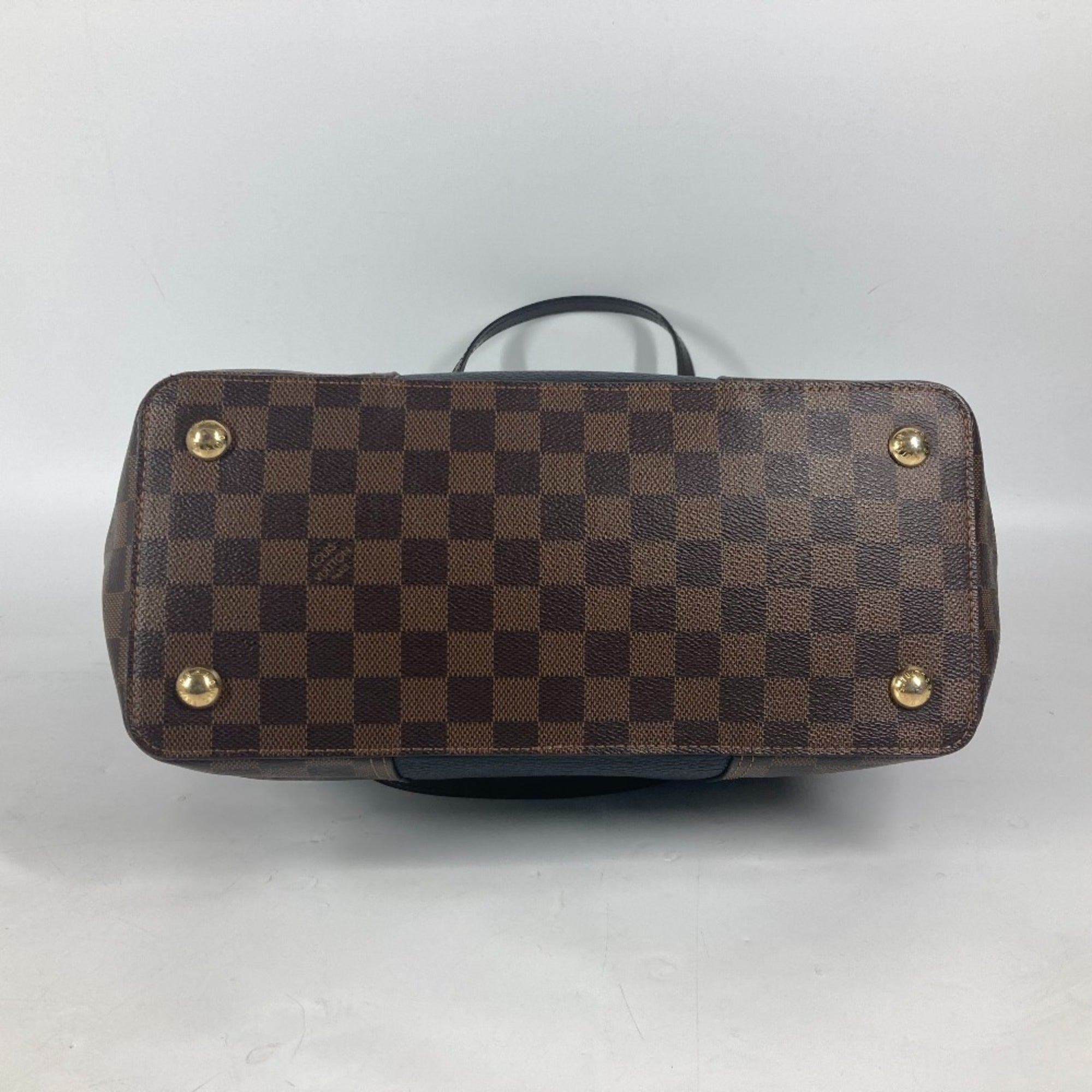Louis Vuitton Black Brown Damier Canvas Leather Shoulder Bag Tote Bag (Pre-Owned)