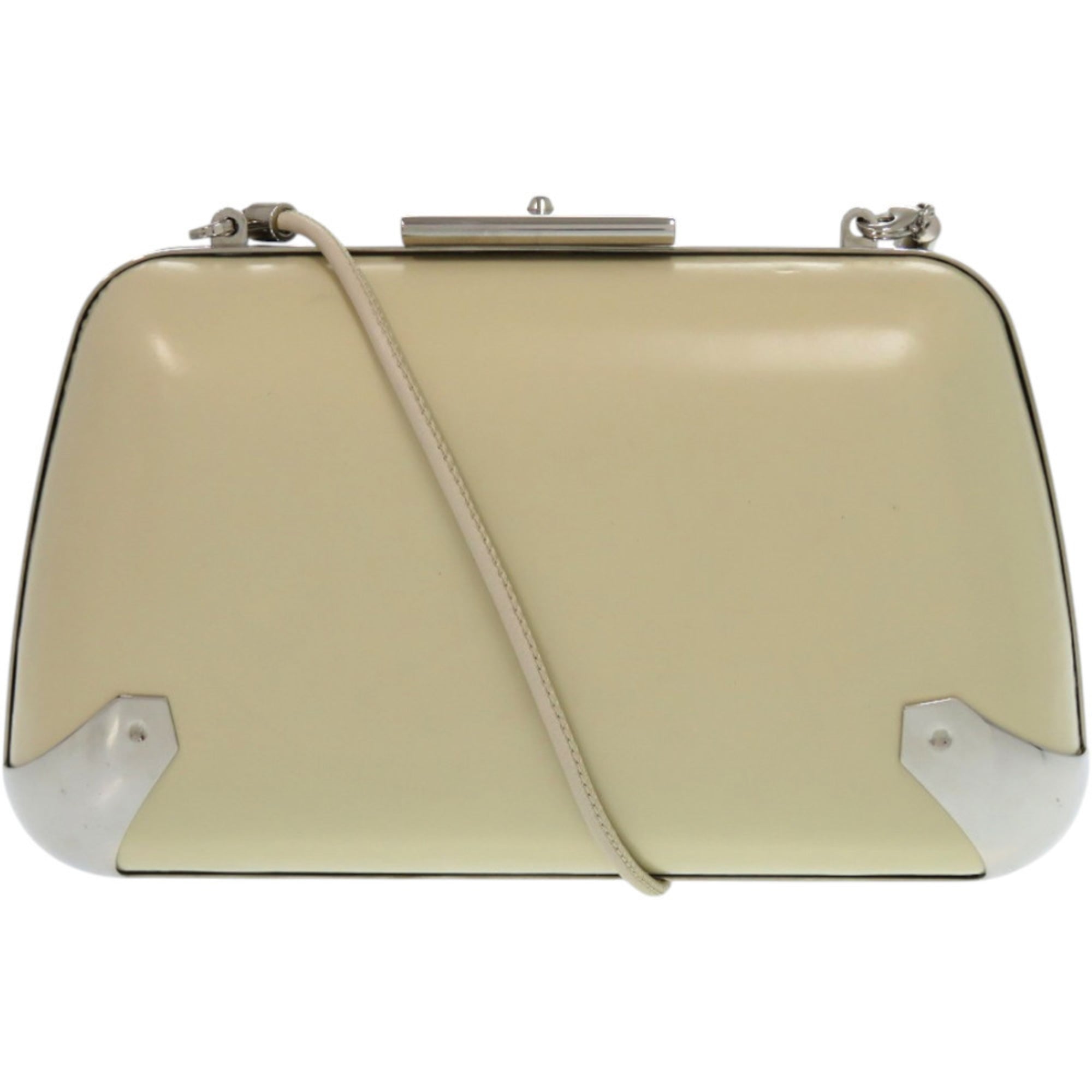 Balenciaga Ivory White Leather Metal Shoulder Bag (Pre-Owned)
