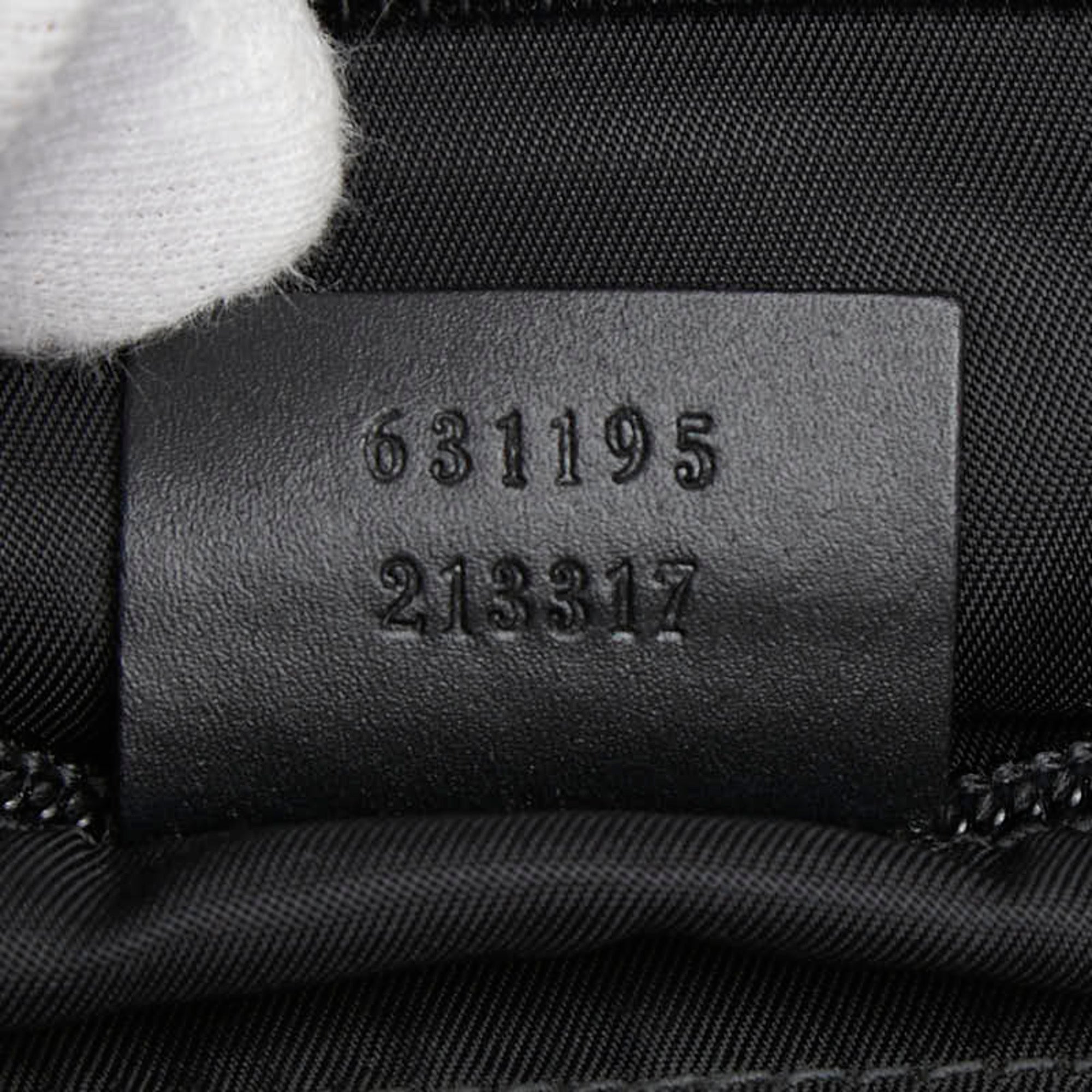 Gucci Black Canvas Leather Shoulder Bag (Pre-Owned)