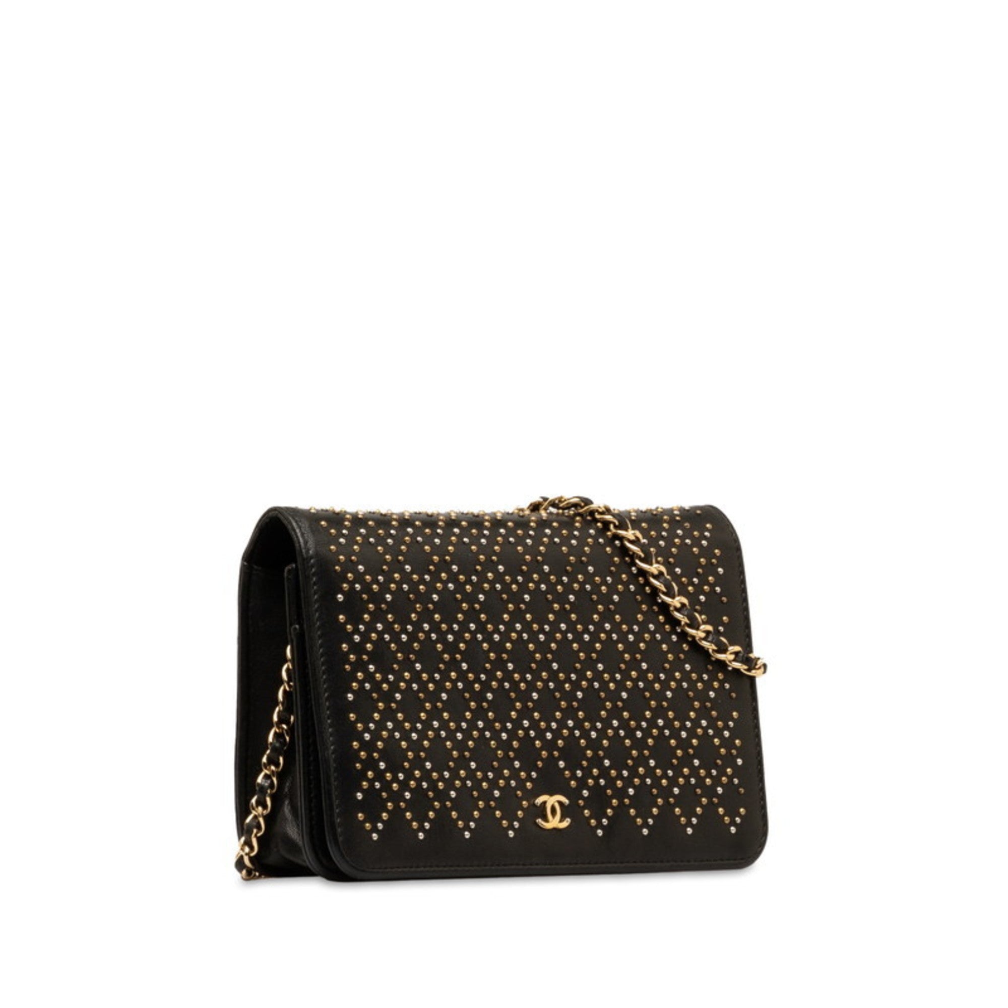 Chanel Black Suede Chain/Shoulder Wallet (Pre-Owned)