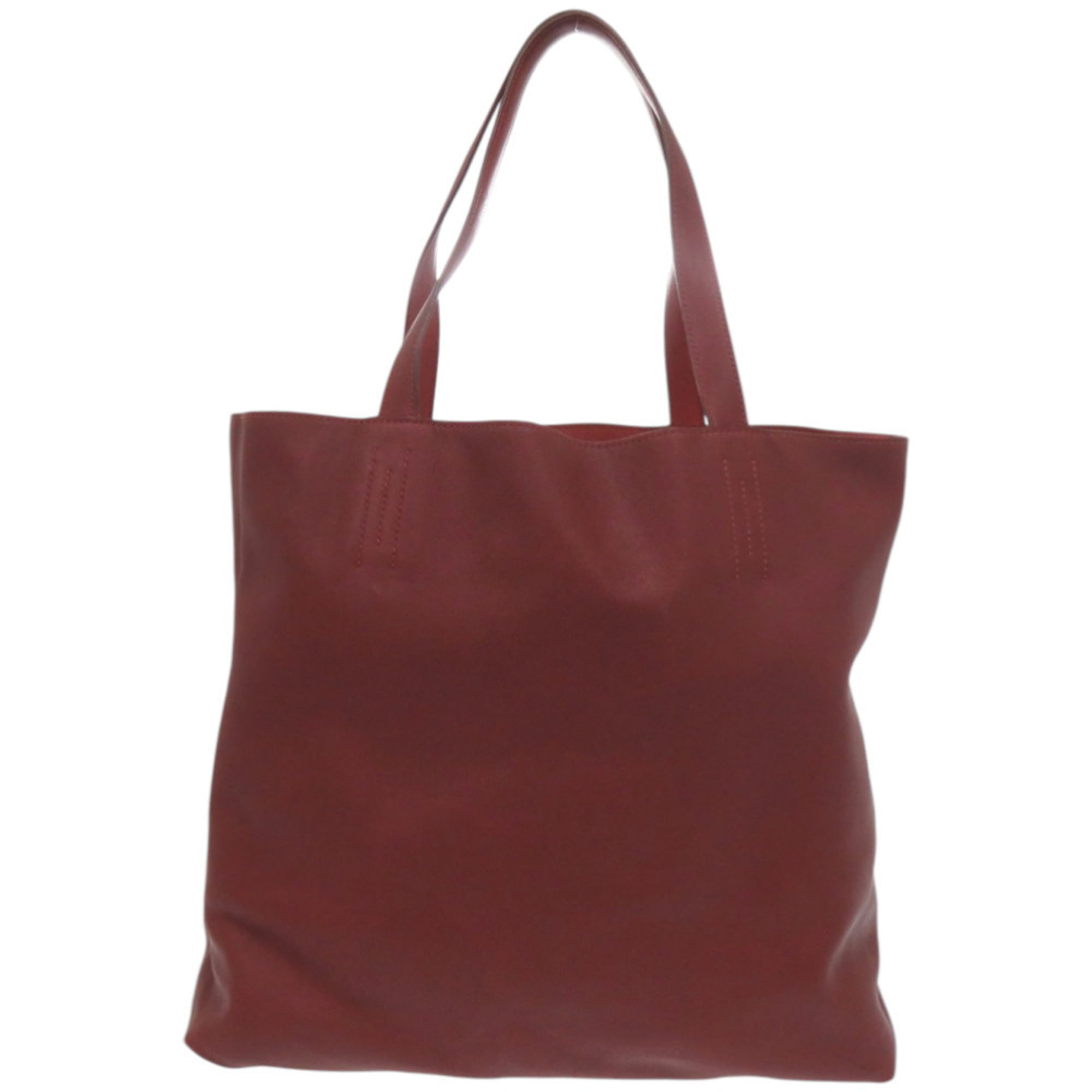 Hermes Brown Red Color Leather Tote Bag (Pre-Owned)