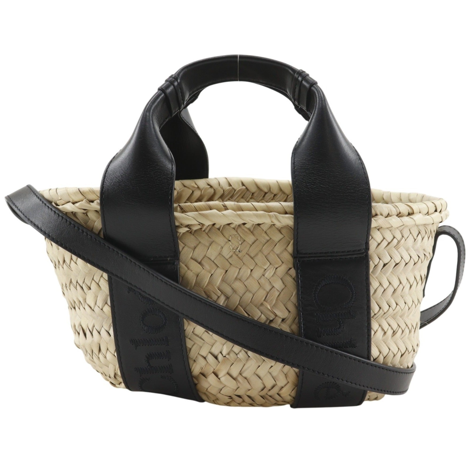 Chloé Beige Raffia Leather Basket Handbag (Pre-Owned)