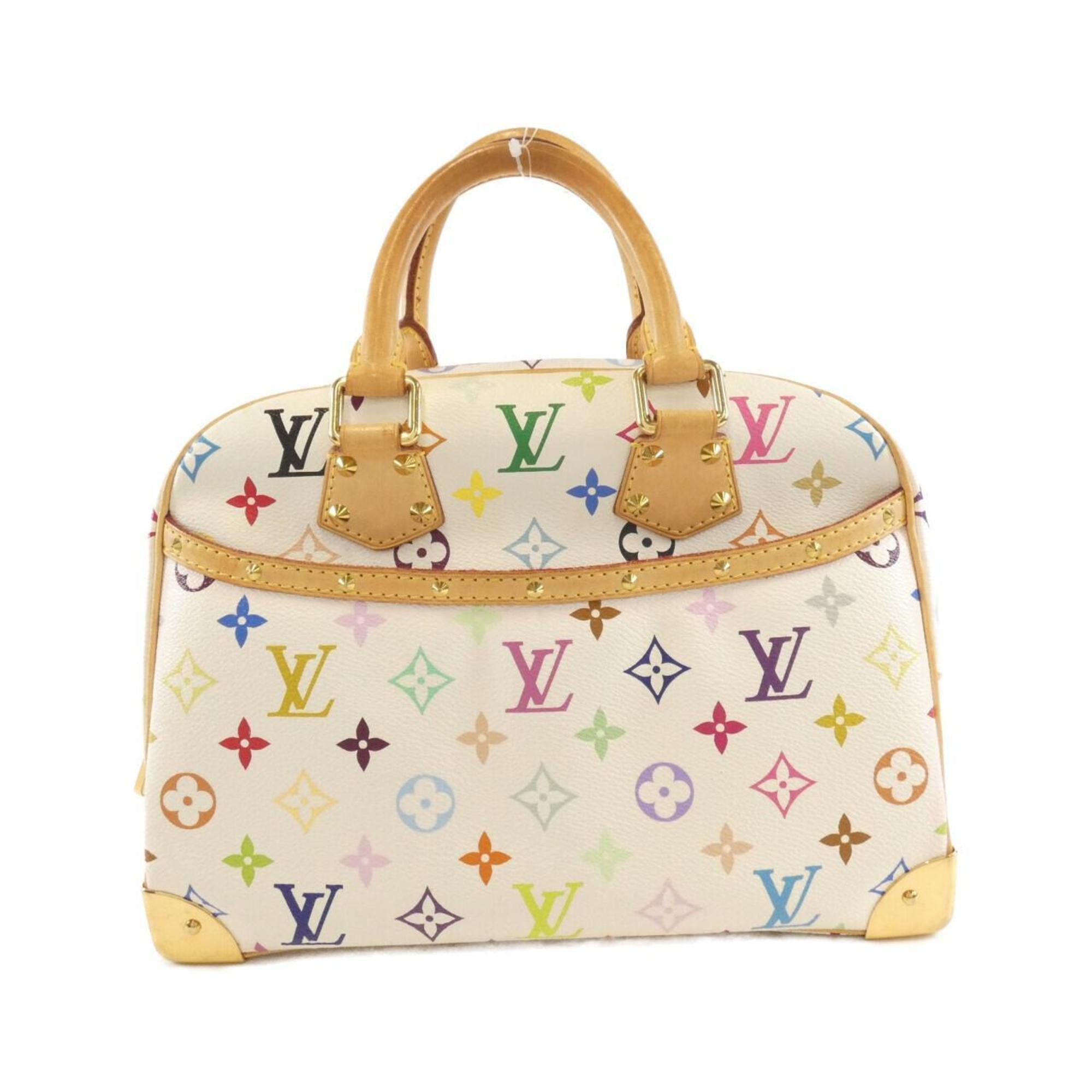 Louis Vuitton Beige White Coated Canvas Handbag (Pre-Owned)