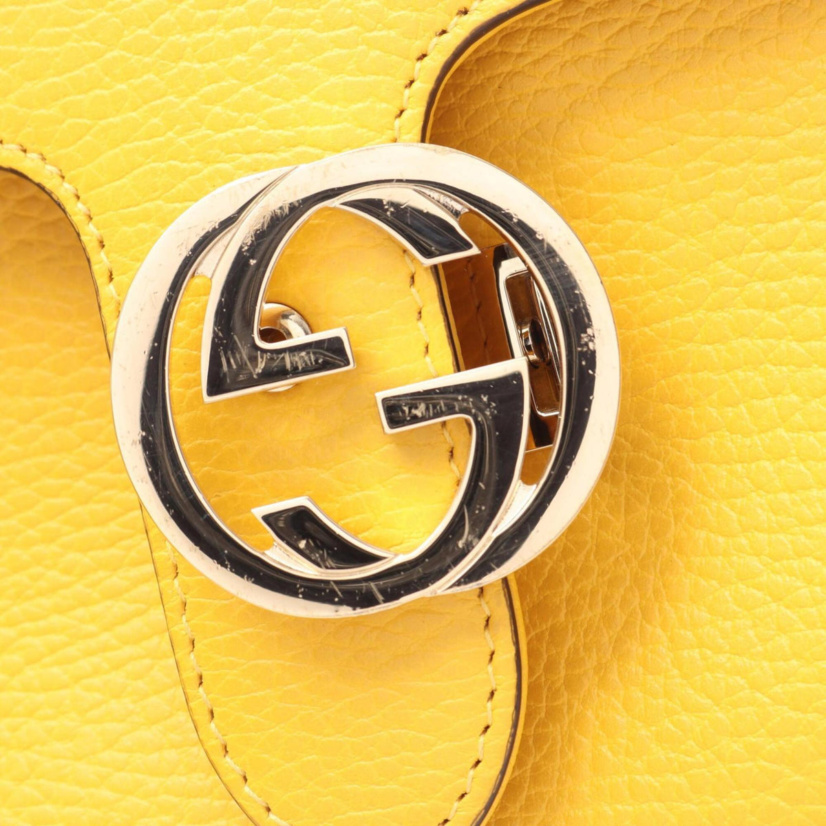 Gucci Yellow Leather Handbag (Pre-Owned)