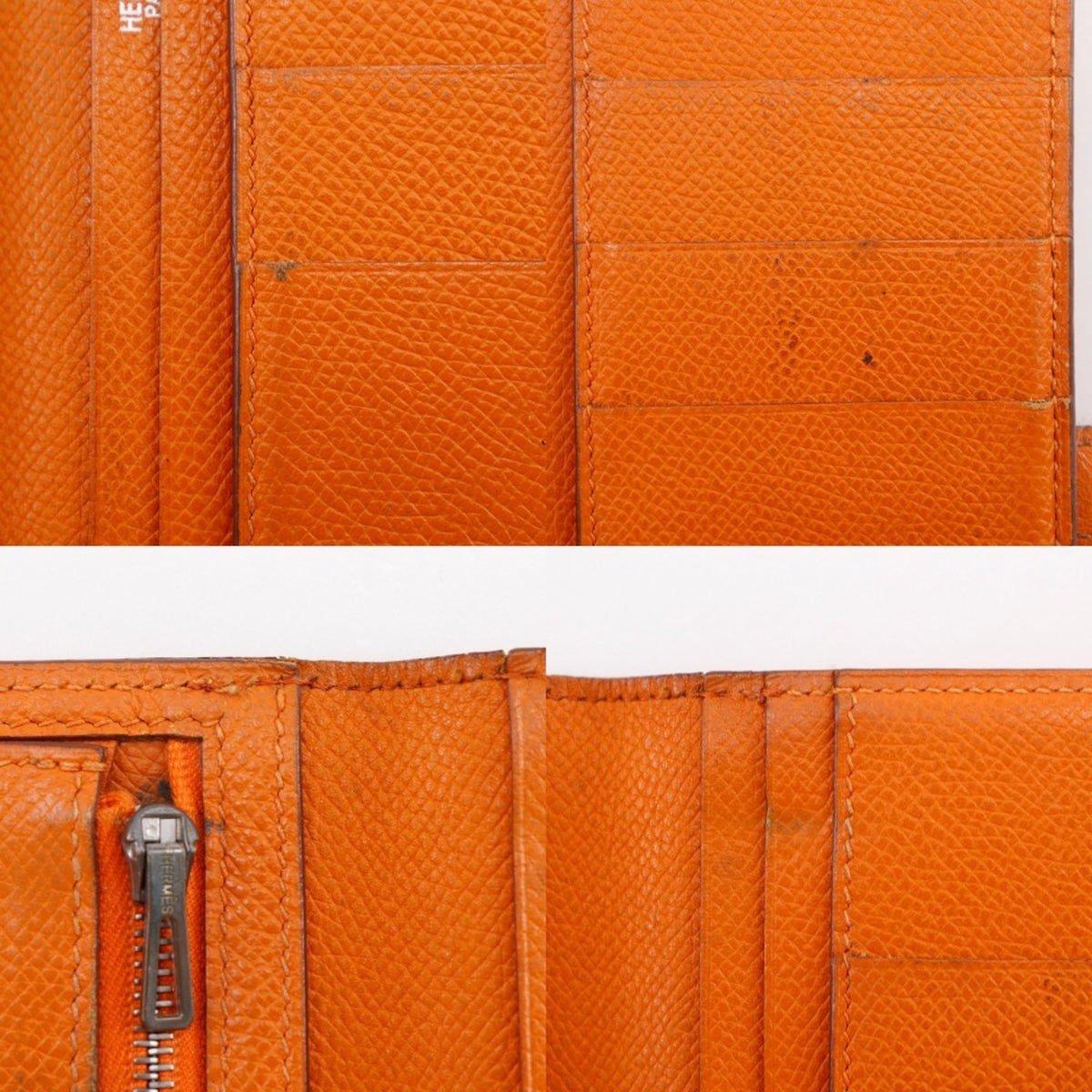 Hermes Orange Epsom Leather Long Wallet (Bi-Fold) (Pre-Owned)