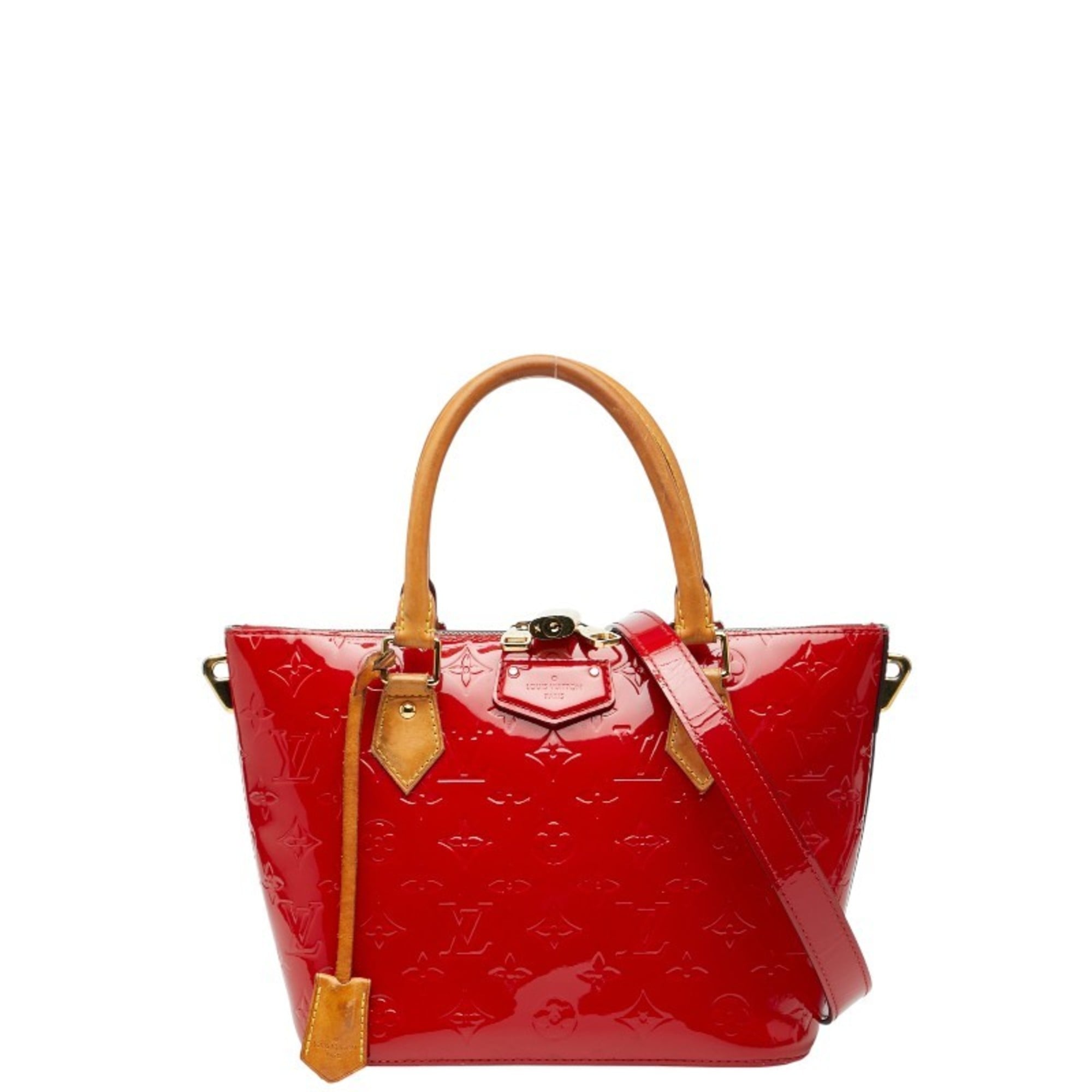 Louis Vuitton Cerise Red Color Patent Leather Handbag Shoulder Bag (Pre-Owned)