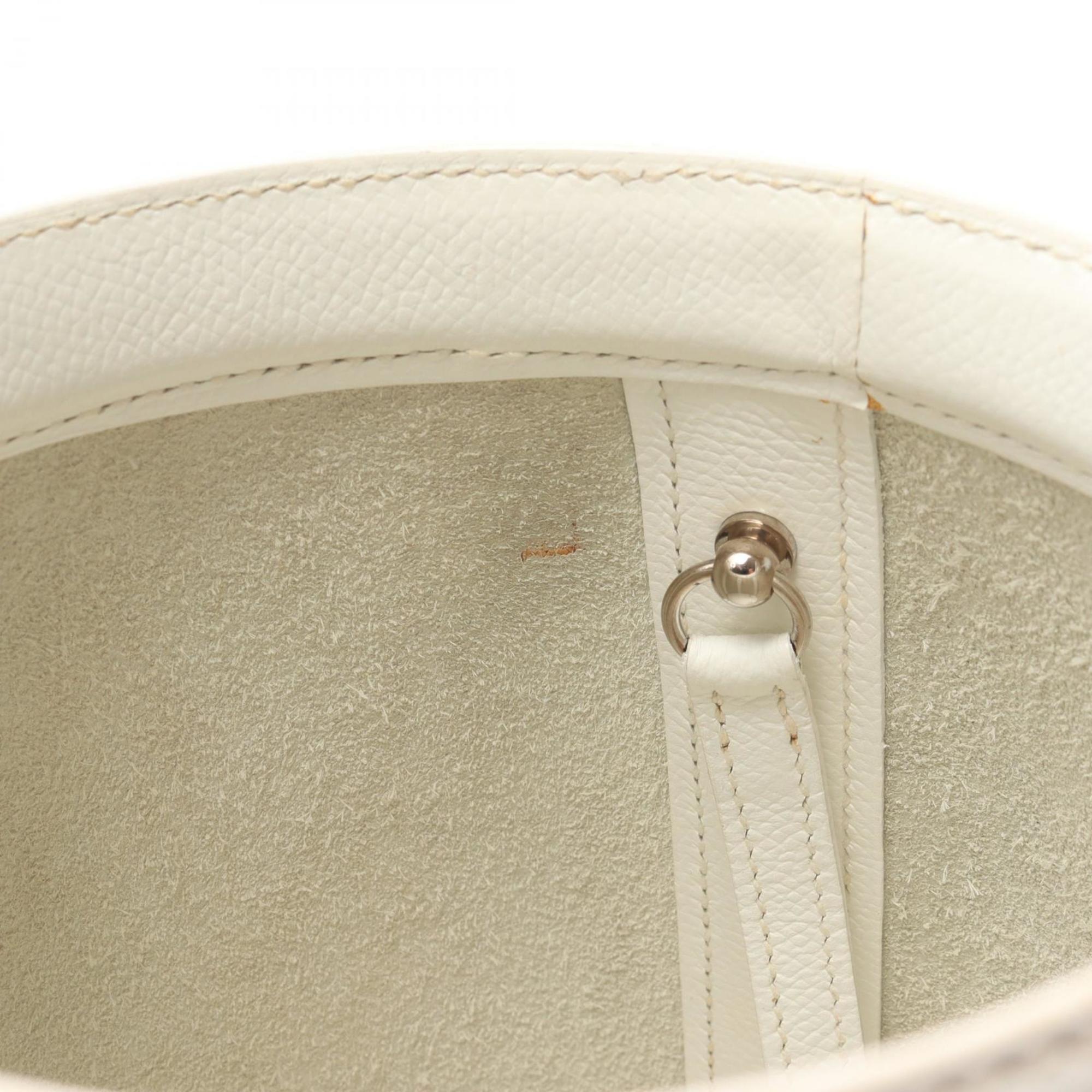 Hermes Blue White Epsom Leather Leather Handbag Shoulder Bag (Pre-Owned)