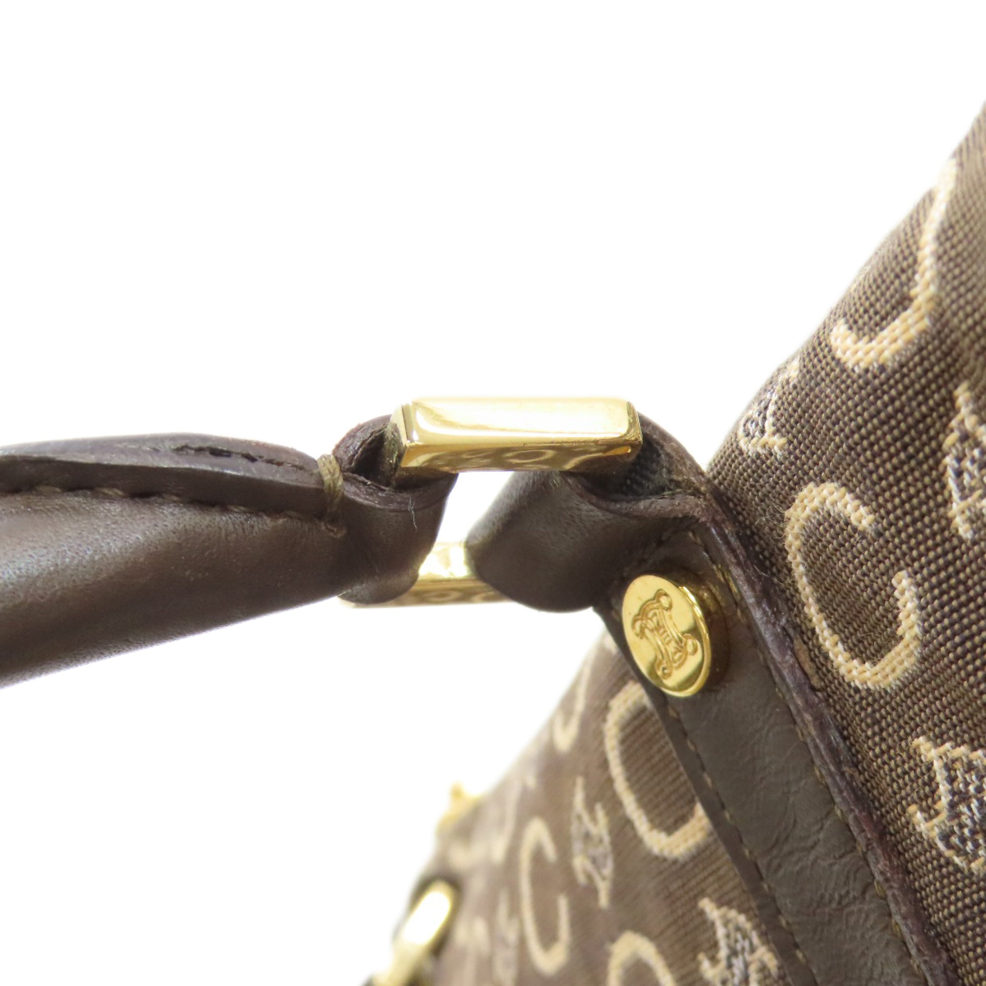 Celine Brown Canvas Boston Bag (Pre-Owned)