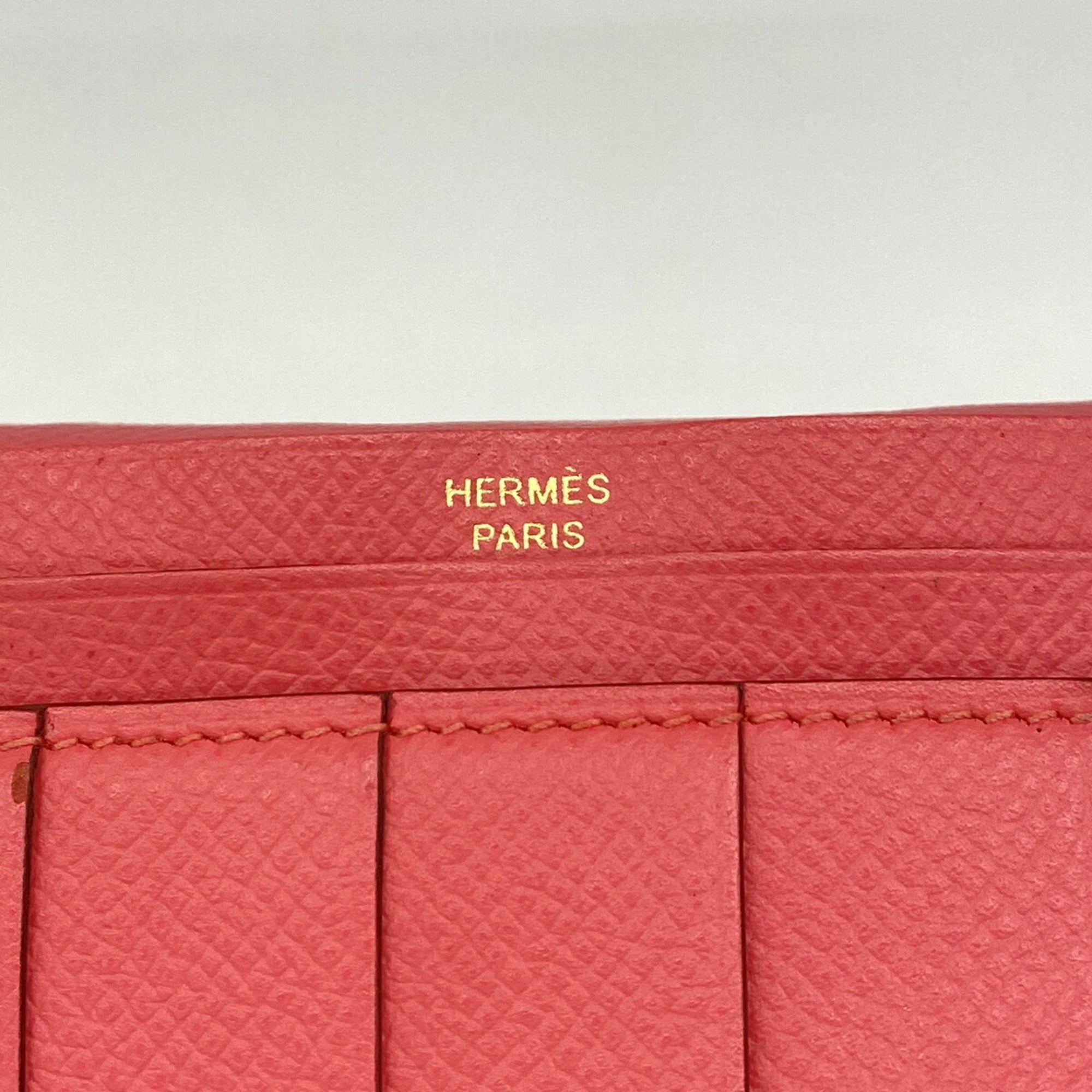 Hermes Rose Azalee Epsom Leather Leather Long Wallet (Bi-Fold) (Pre-Owned)