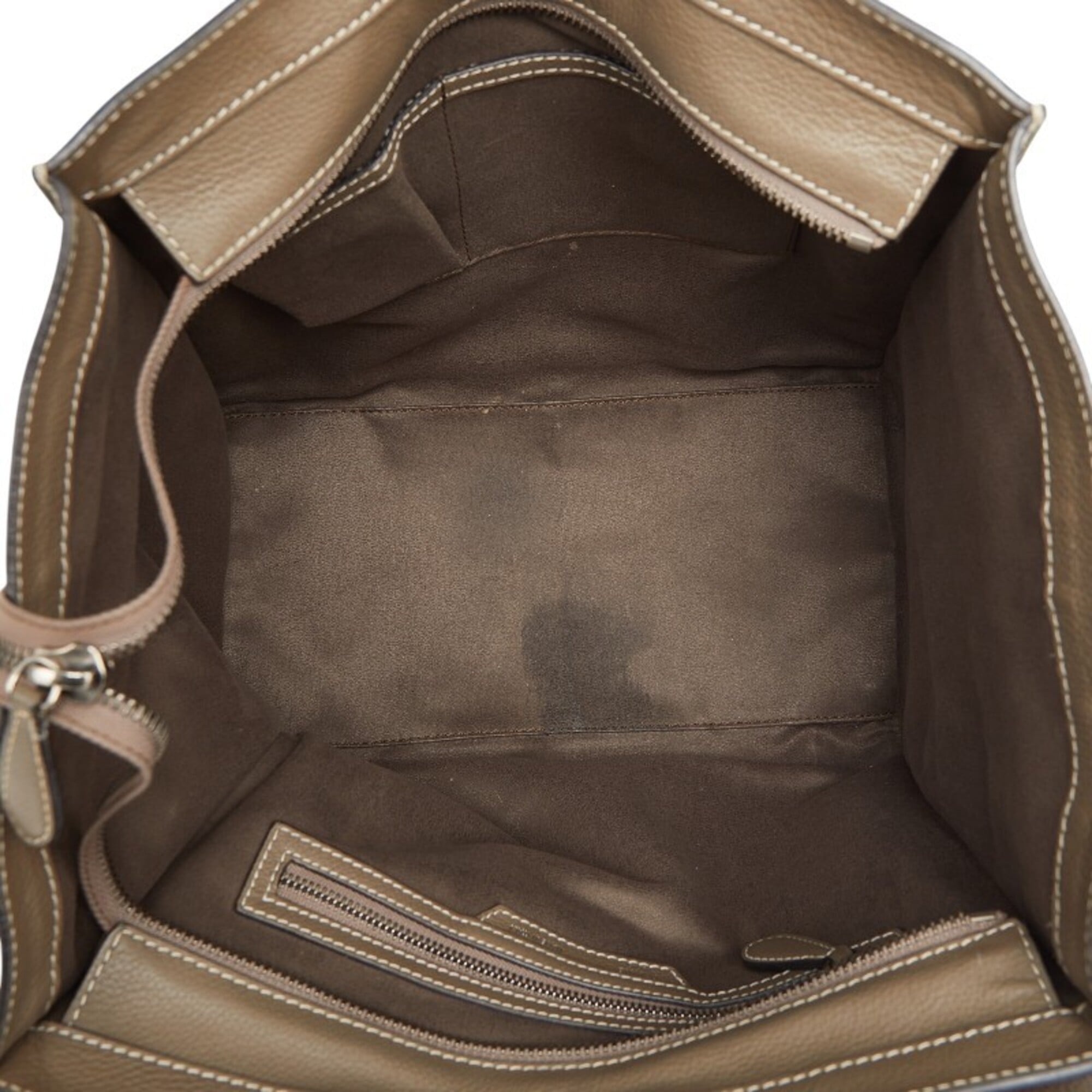 Celine Grayish Leather Handbag Tote Bag (Pre-Owned)