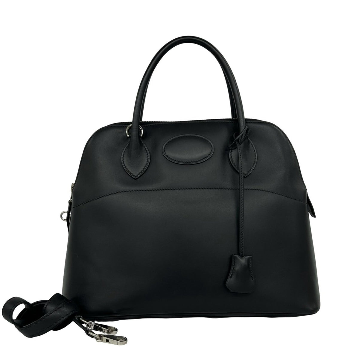 Hermes Black Box Calf Leather Handbag Shoulder Bag (Pre-Owned)